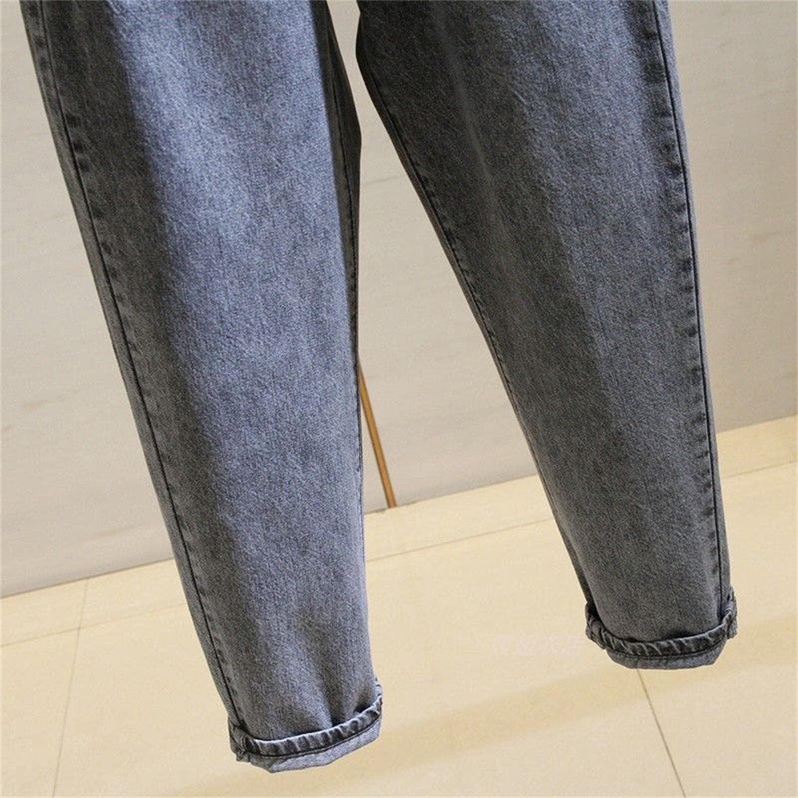 UKKO Jeans da Donna Jeans Donne Donne Primavera Smoke Grey Harem Pantaloni da Cowboy Denim Slip Plus Size