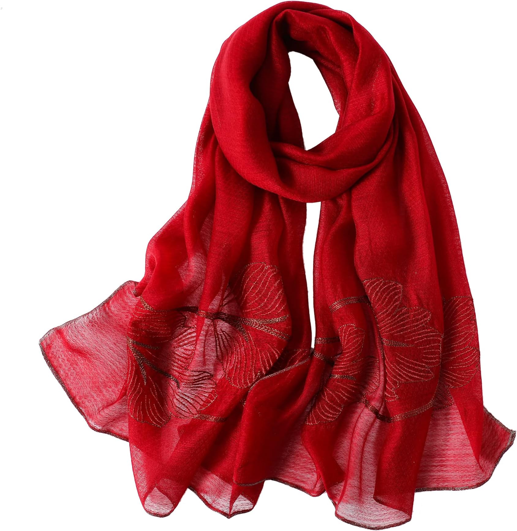 Silk Scarf for Women Lightweight Shawls and Wraps for Weddings Fashion Pashmina Shawl Embroidered Scarves