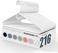 Vista 20 de Neaties Perchas de ropa súper resistentes, paquete de 20 (24 unidades), fabricadas en los Estados Unidos, capacidad de 10 libras, perchas