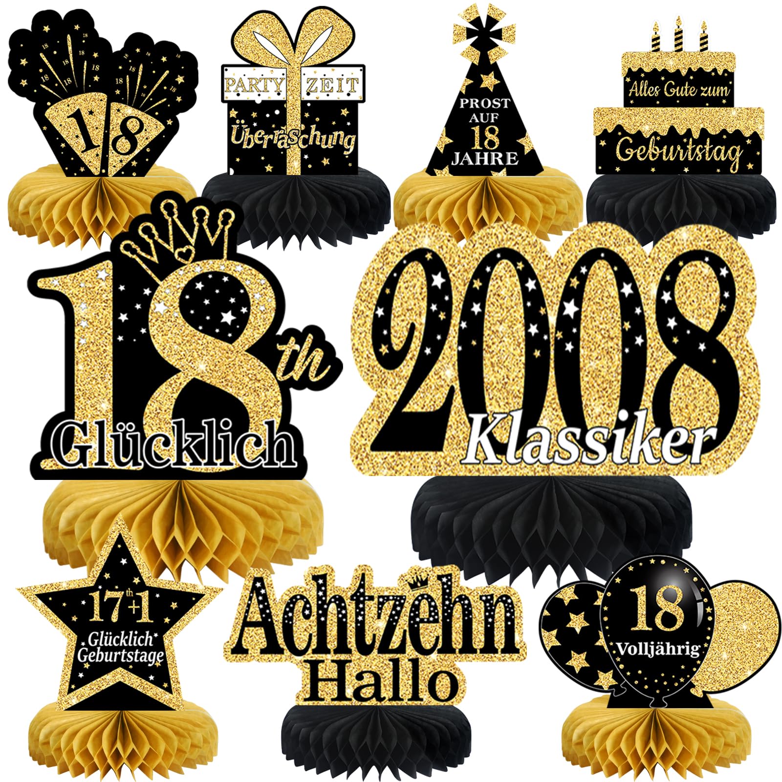 9 STK Tischdeko Geburtstag（Deutsche）