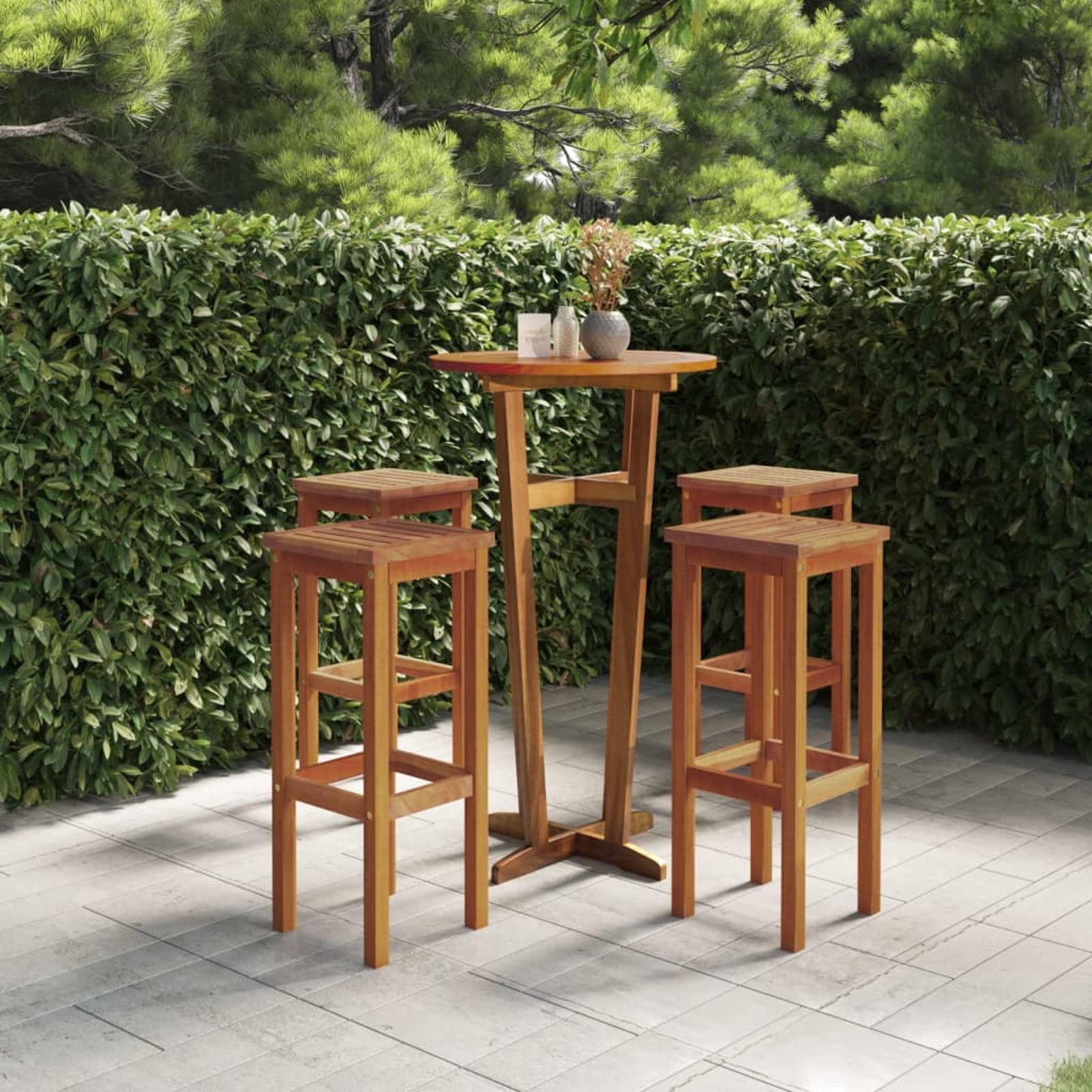 Set Divani da Giardino 2 pz con Cuscini Grigio Scuro in Acacia