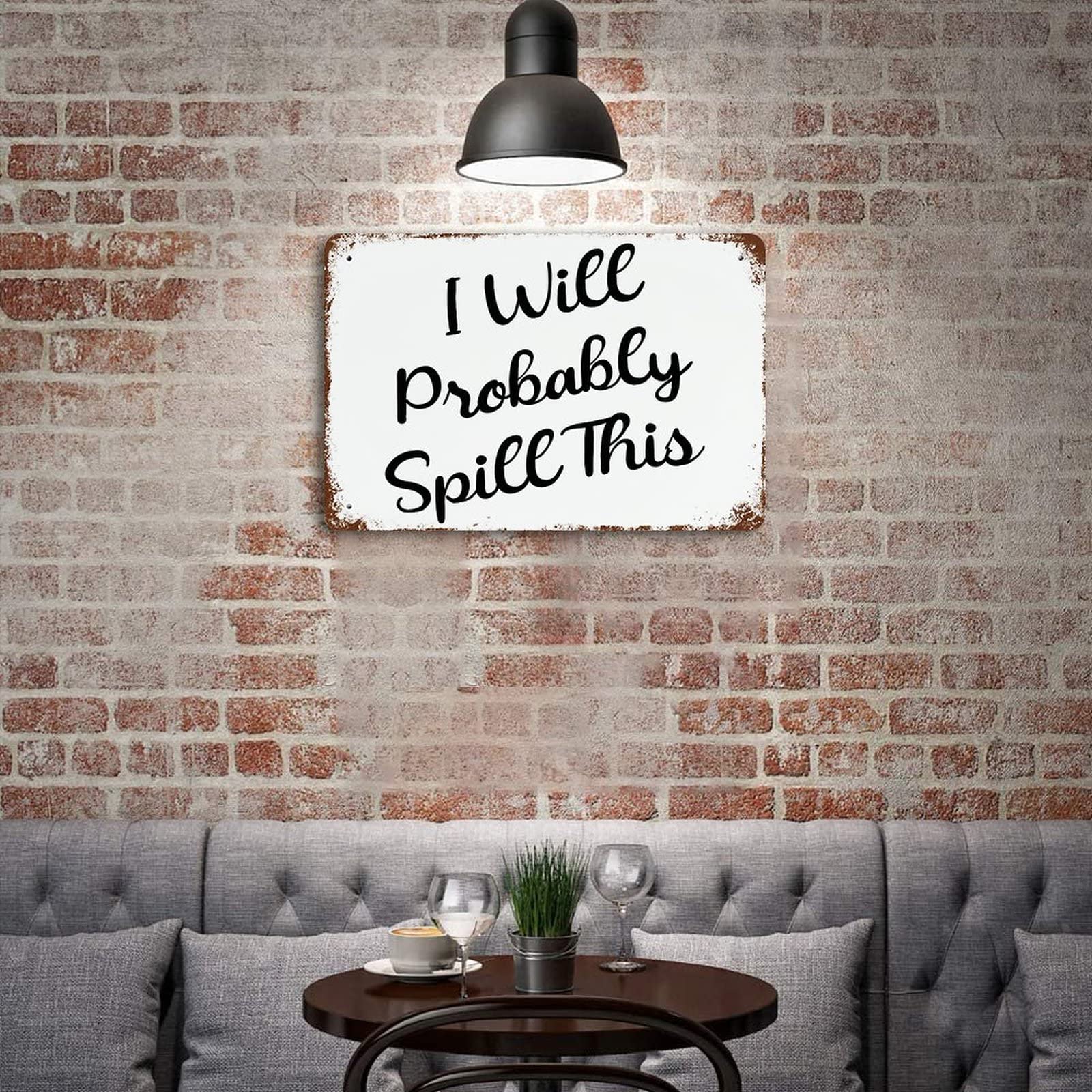 Panneau aluminium décoratif mural pour salon et jardin - Plaque humour 30,5 x 45,7 cm