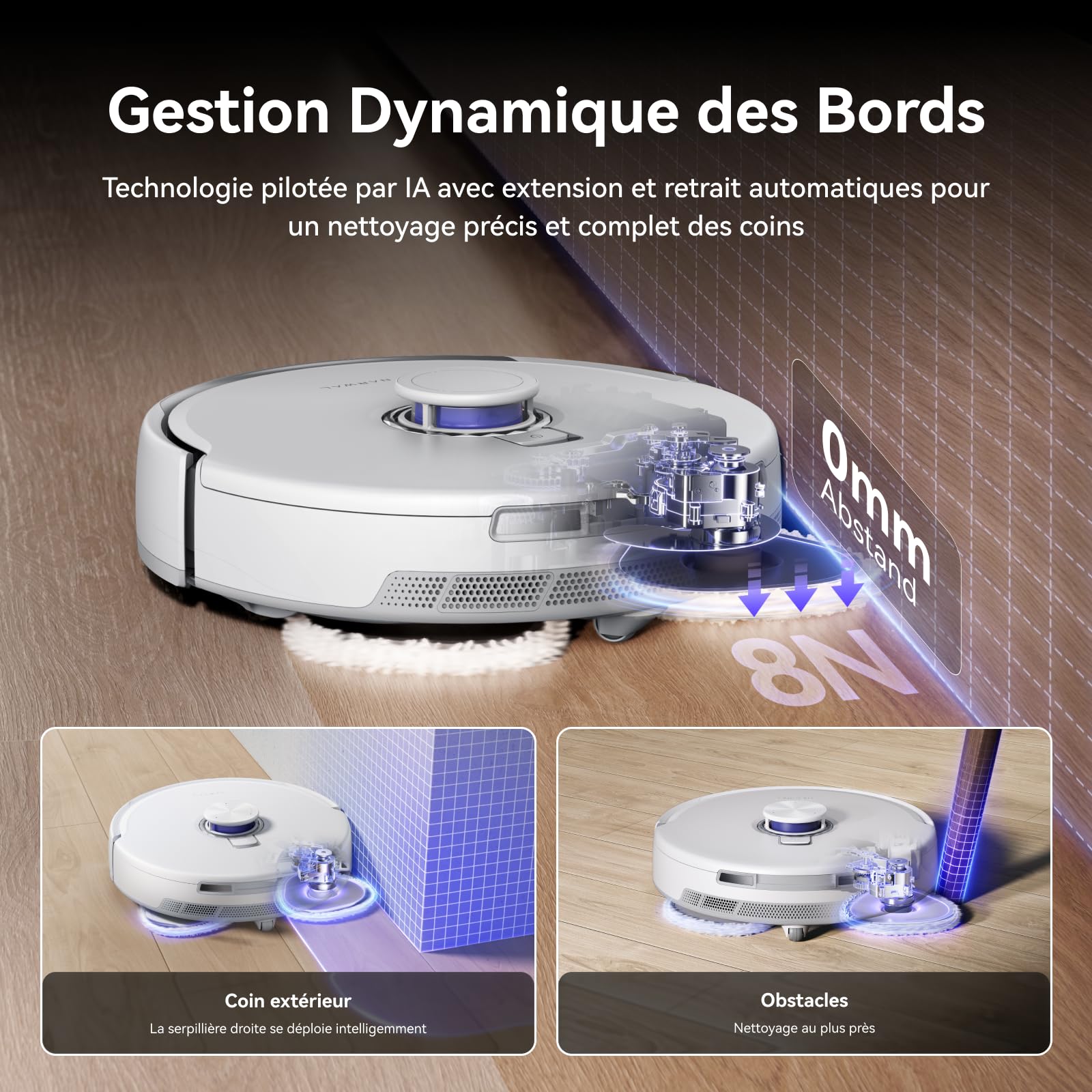 NARWAL Freo Z10 Ultra Robot Aspirateur Laveur, Balai Intelligent 18000Pa - Extension Serpillère Dynamique, Système Anti-Enchevêtrement, Nettoyage Humide/Sèche, Station Tout-en-Un