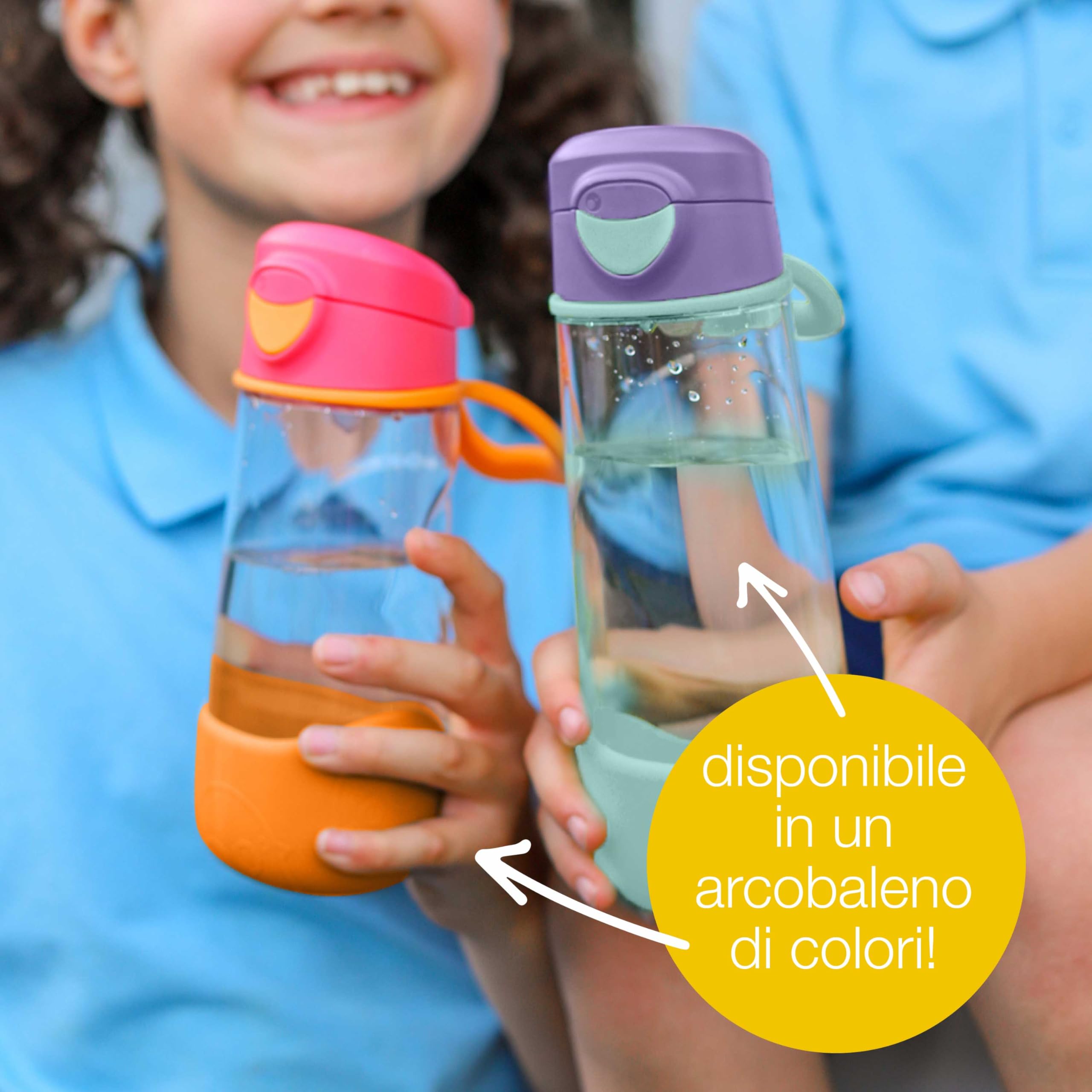 b.box Borraccia Sportiva con Beccuccio | Borraccia Ergonomica Antigoccia | Borraccia Bambini dal Design Moderno | Intuitiva | 600 ml