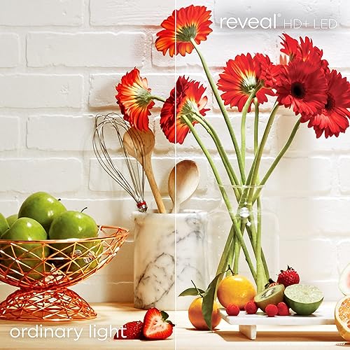 Miniatura 7 de GE Reveal Bombillas LED, 60 W Eqv, luz HD+, bombillas de ventilador de techo A15, base pequeña transparente (paquete de 2)