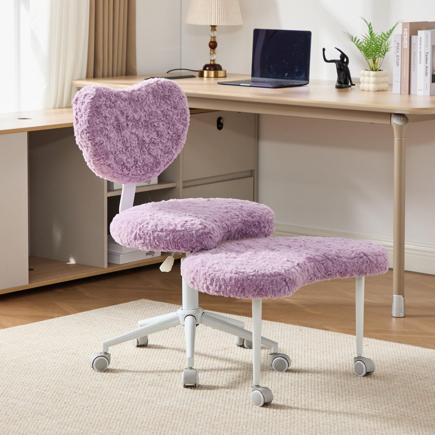 Enhanced Meditation Chair with Wheels - Ergonomic Cross-Legged ADHD Seat, Adjustable Stool & Lumbar Support for Active Sitters (Purple)