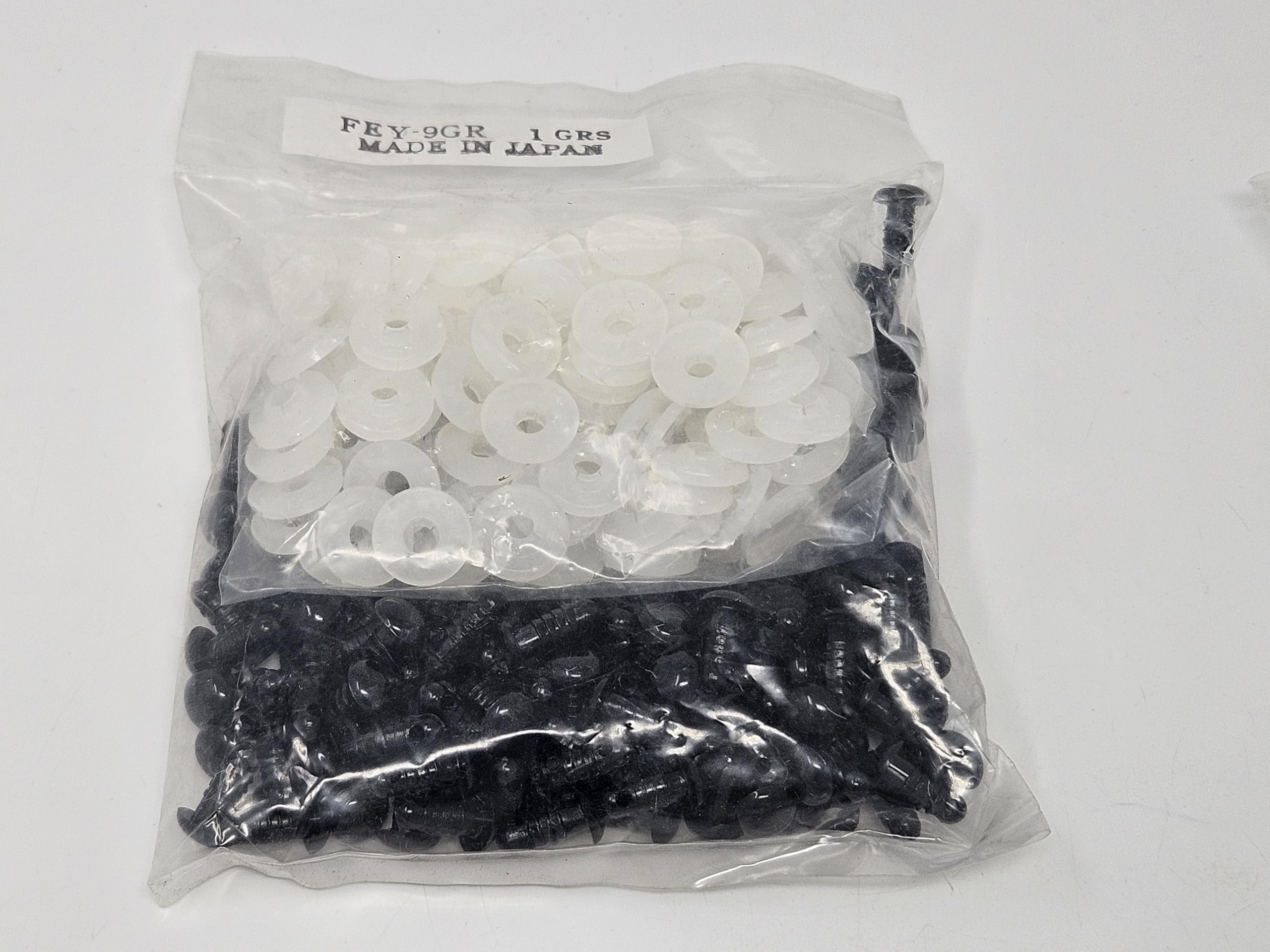 Generic 9mm Round Black Flat Domed Plastic Safety Eyes for Craft Amigurumi Dolls or Puppets (Bulk Pack of 144), FEY-9-Bulk
