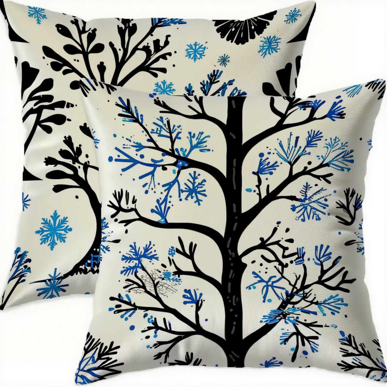 Taie oreiller 65x65 velours noir imperméable lot de 2 housses de coussin grand format décoration d742
