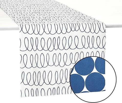 Miniatura 6 de KSNY in The Loop Joy DOT Camino de mesa color crema azul marino, 15 x 108, 1 unidad