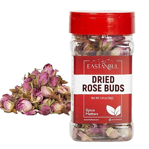 Miniatura 1 de Eastanbul Brotes de rosas secas, capullos de rosas comestibles de 1.4 onzas para postres, té sin cafeína, comestible para hornear, mermelada,
