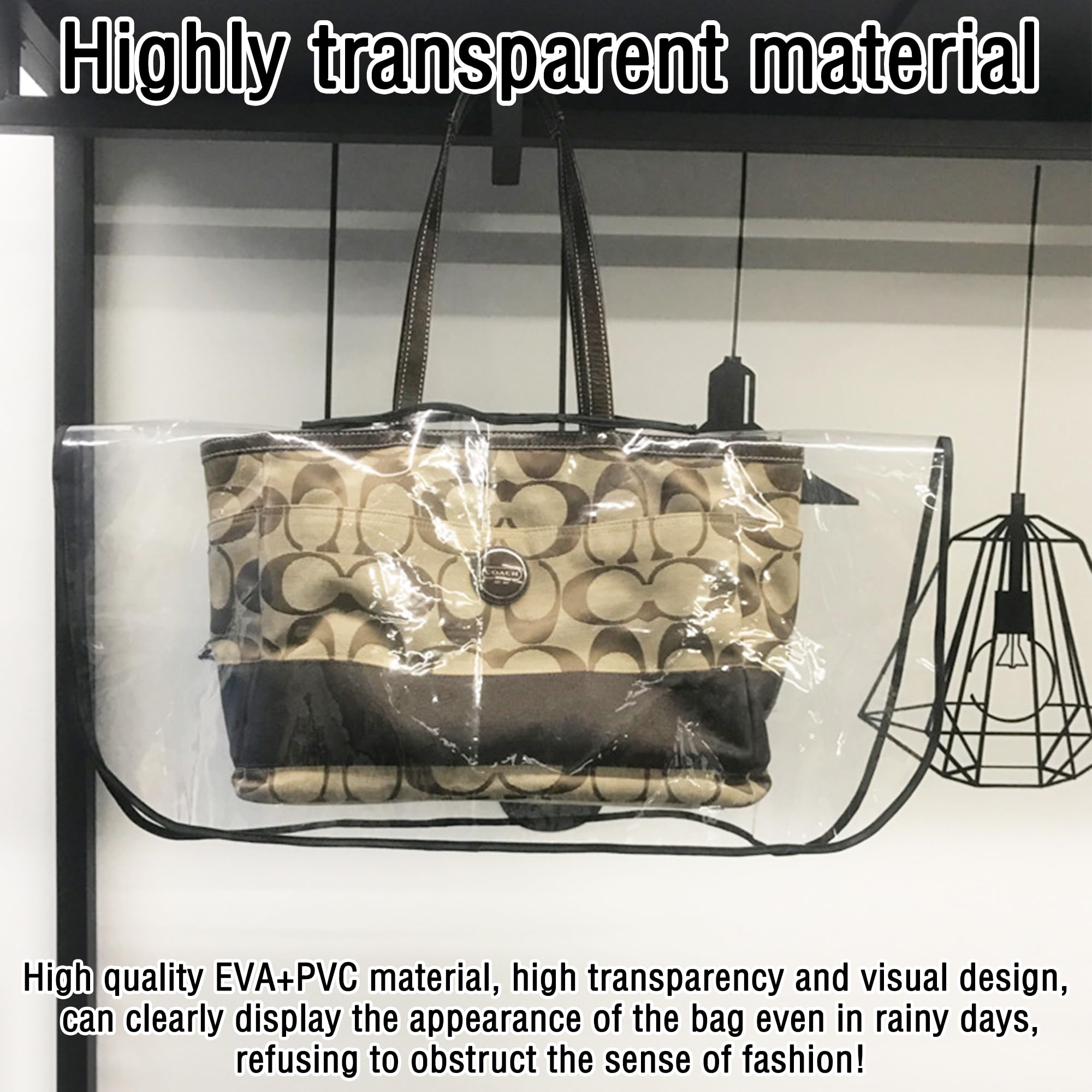Wlizyzfhy - Impermeable transparente de PVC para bolsas de mano y bolsas (rectangular)