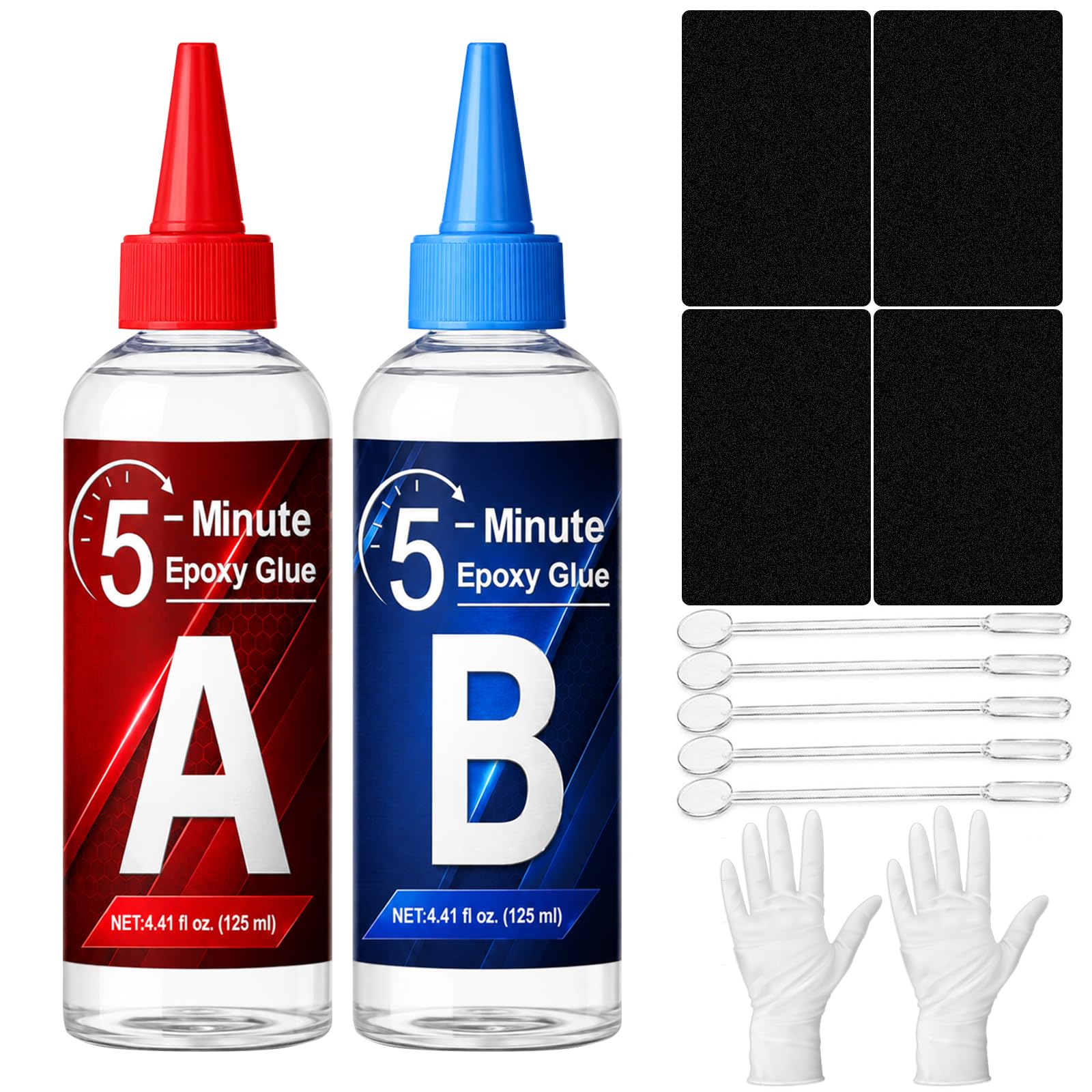 5 Minutes Colle Epoxy 250ml, Transparent Ténacité Haute Résistance Durable, Colle bi Composant Pour la Réparation de Carreaux, Métal, Céramique, Plastique, Bois