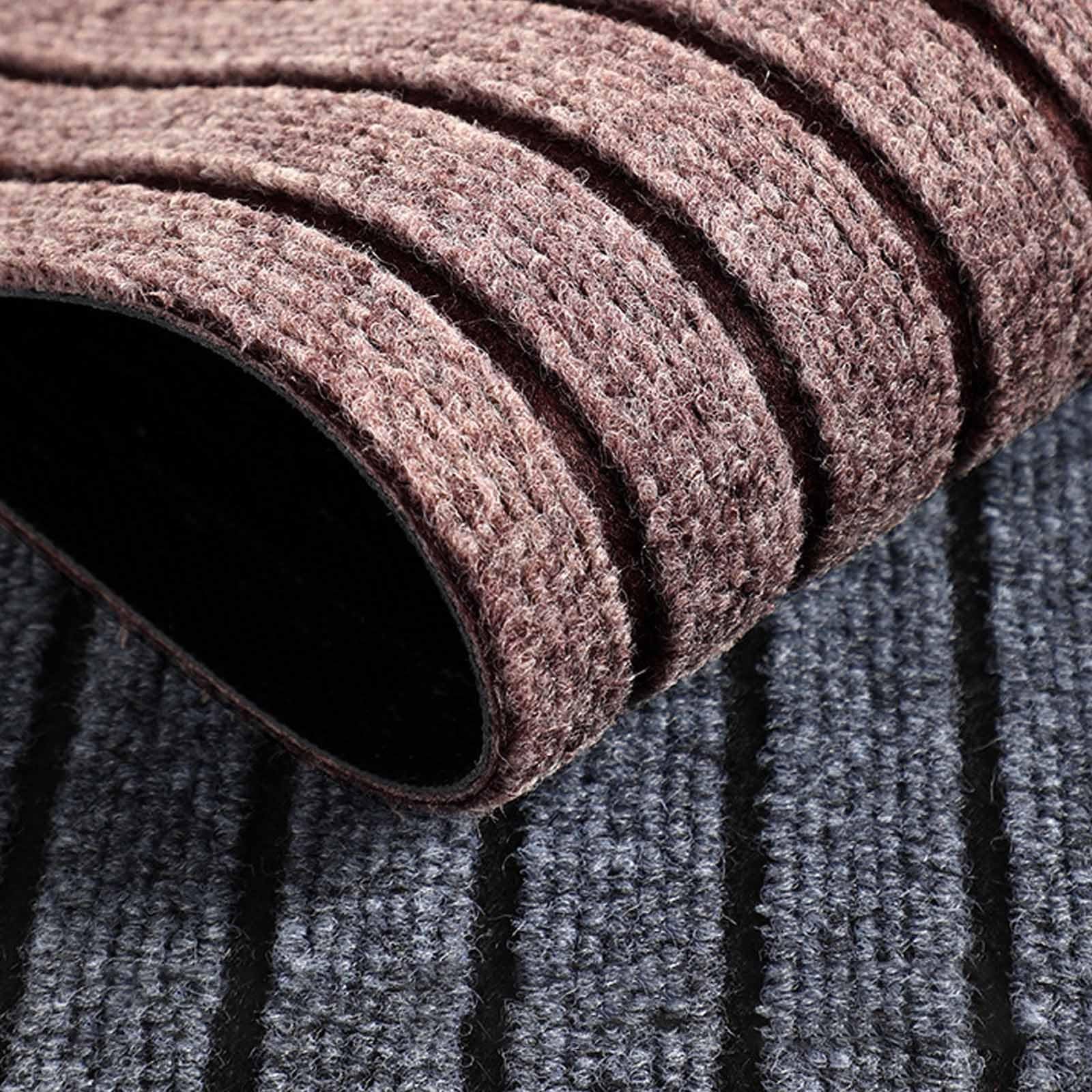 Tapis antidérapant lavable - Avec envers en caoutchouc - Moderne et minimaliste - Pour intérieur/extérieur - Gris - 50 x 120 cm