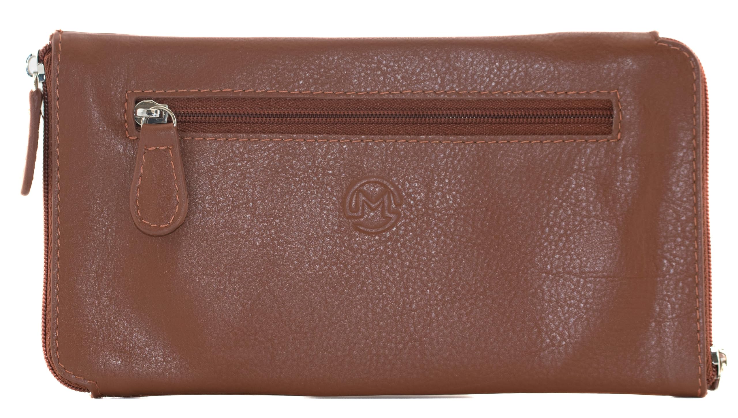 Mala Leather Double Zipped Glasses Case For 2 Pairs Of Glasses - 14 919 (Tan)