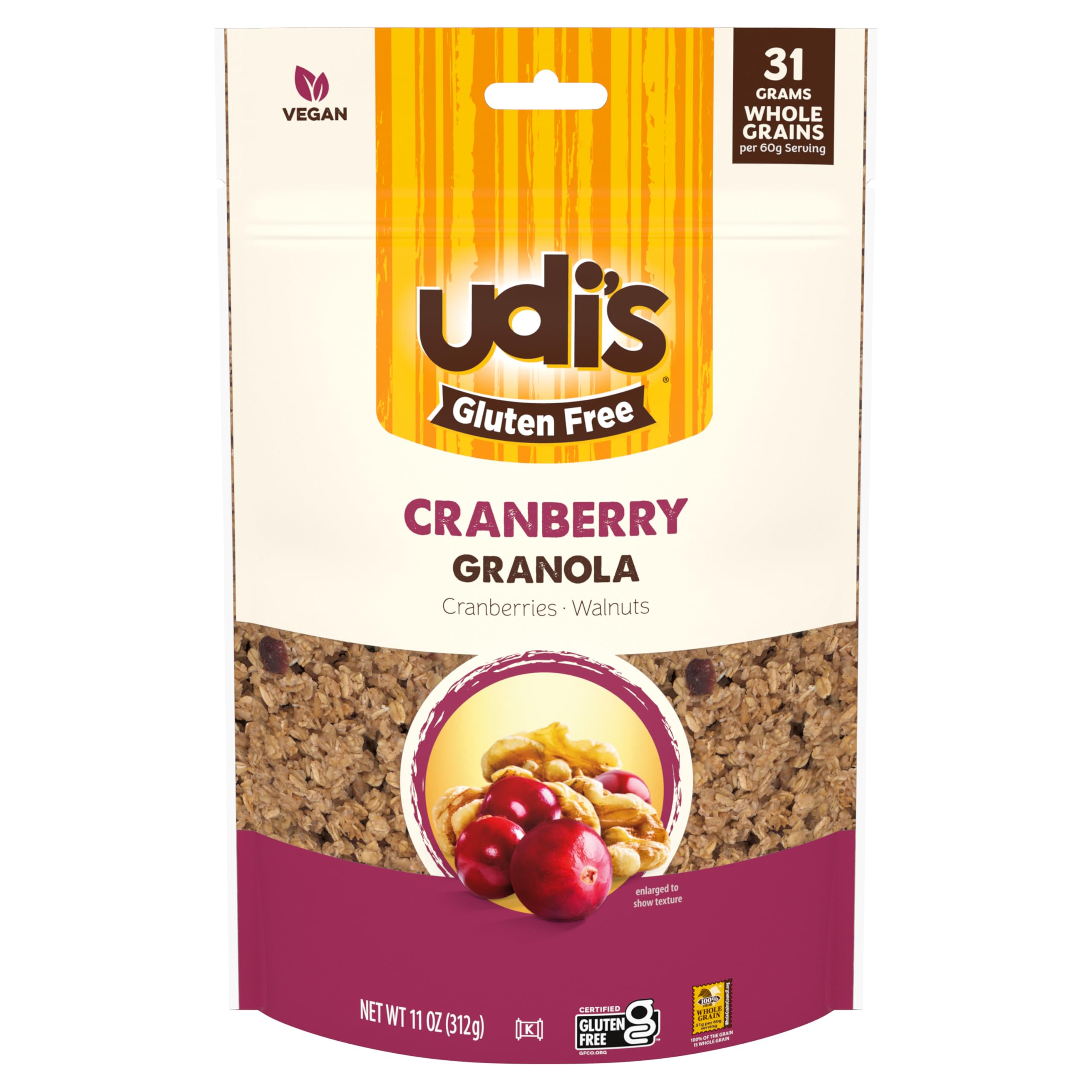 Udi's Gluten Free Cranberry Granola, 11 oz