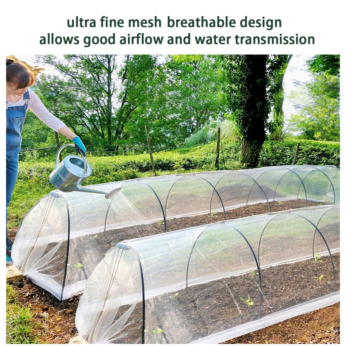 Red De Jardín Ultrafina, Malla para Cubrir Plantas, Red Antipájaros para Huertos, Verduras, Frutas, Flores, Cultivos, Invernaderos y Cubiertas De Hileras(0.7mm,4m x 10m)