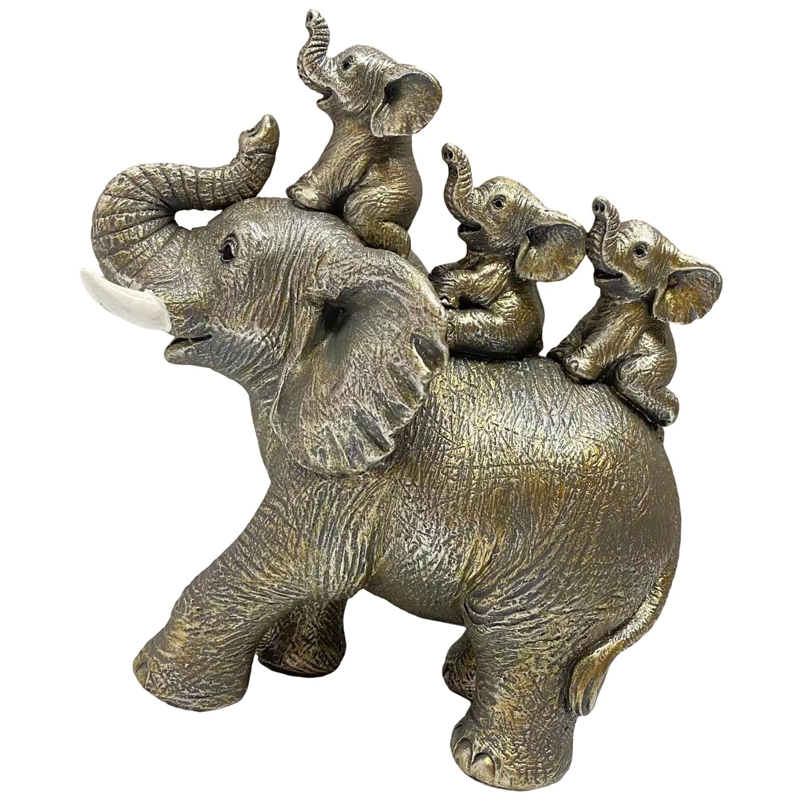 Figurine éléphant en résine mère et bébé pour la décoration de la maison