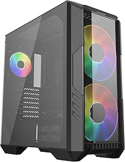 Cooler Master MasterCase HAF 500 High Airflow ATX Mid-Tower with Mesh Front Panel, Dual 200mm ARGB Lighting Fans, Rotatable GPU Fan, USB 3.2 Gen 2 Type C and Tempered Glass