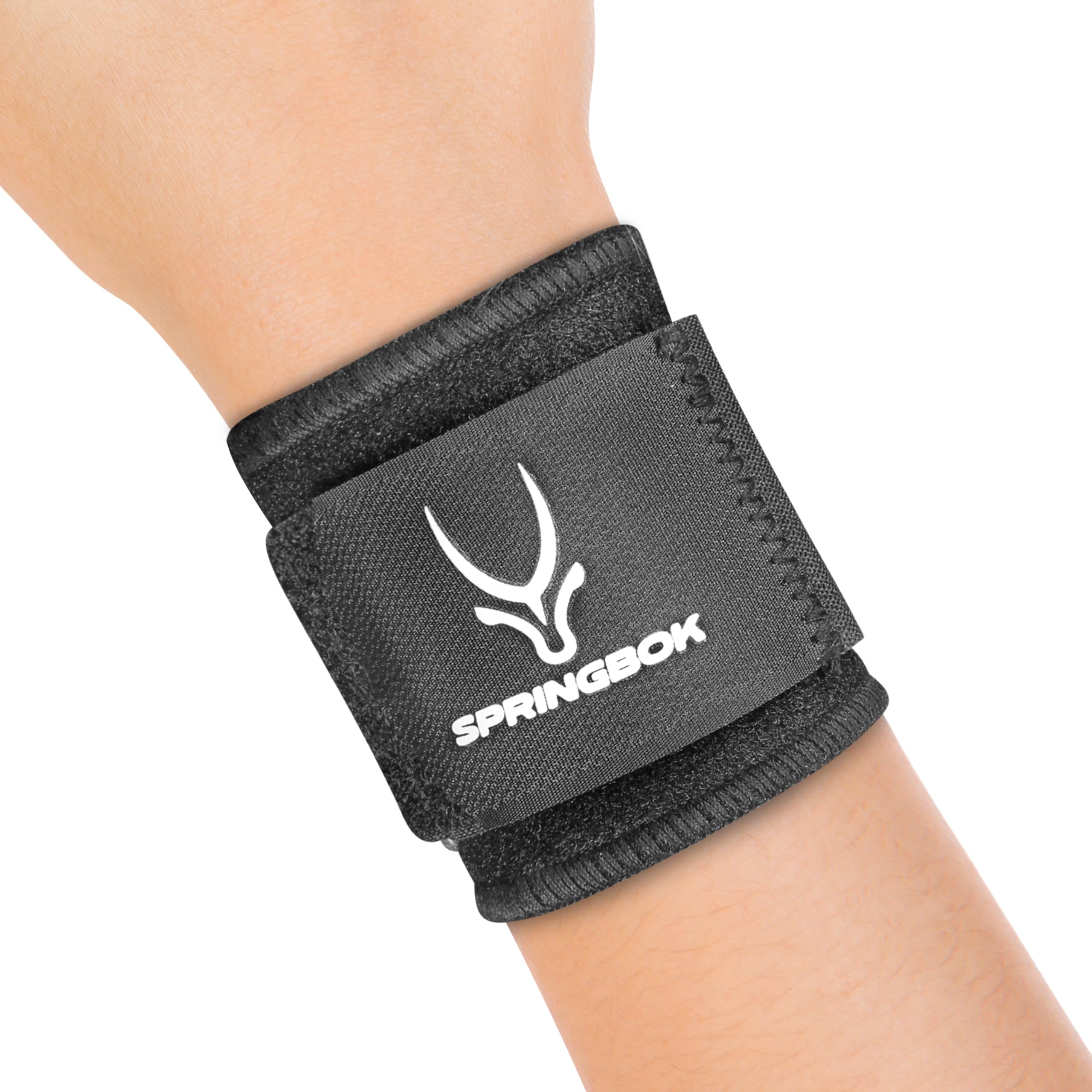 SPRINGBOK Carpal Lock Wrist Brace – Adjustable Neoprene Wrist Support Strap for Pain Relief, Sports & Gym – Compression Wristband for Men & Women (Black, 1 Piece)