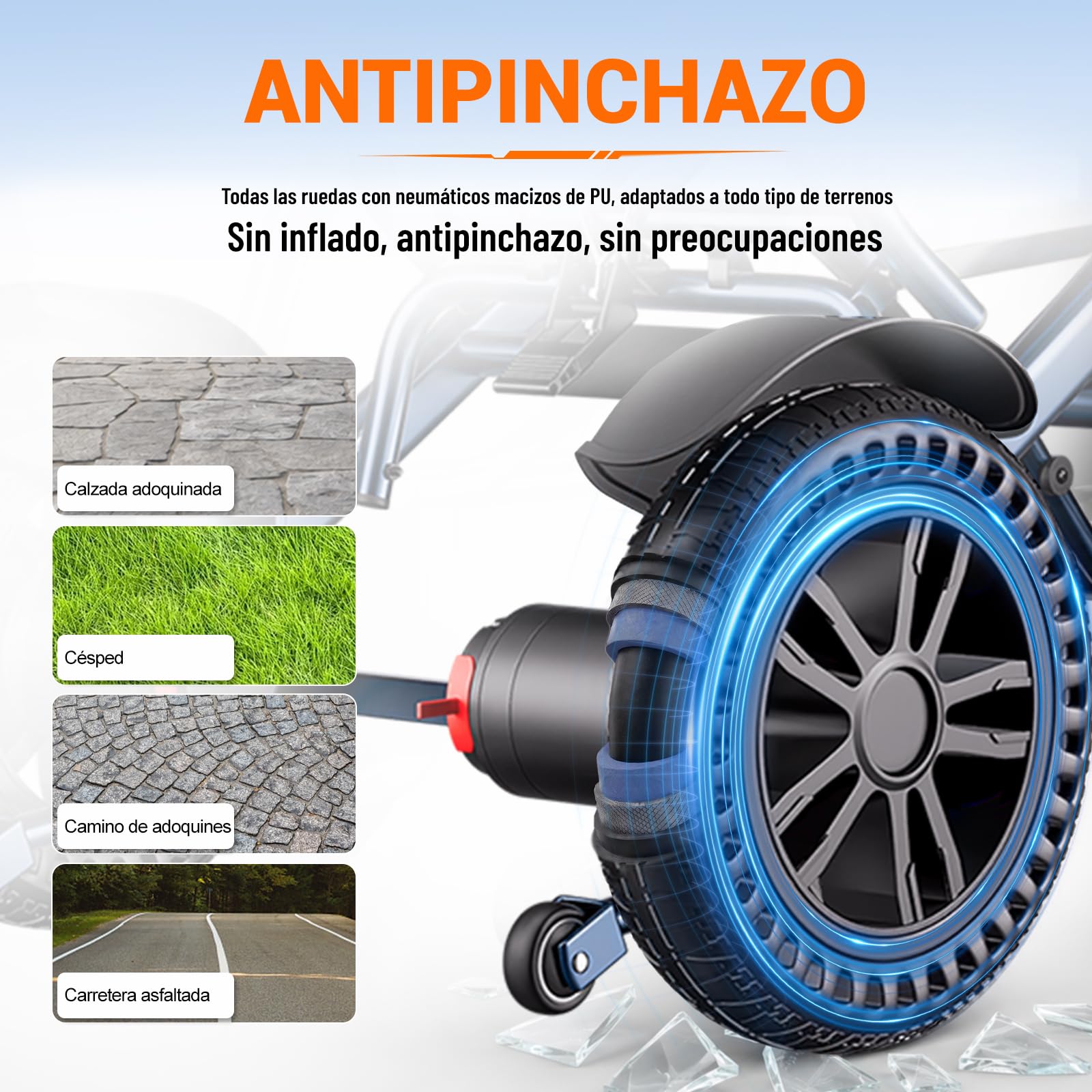 D14 Silla de Ruedas Eléctrica Plegable, Ligera, Motor 500W, 20 km