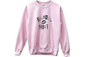 Ariana Grande's Signature 'Thank U, Next' Pink Crewneck Sweatshirt