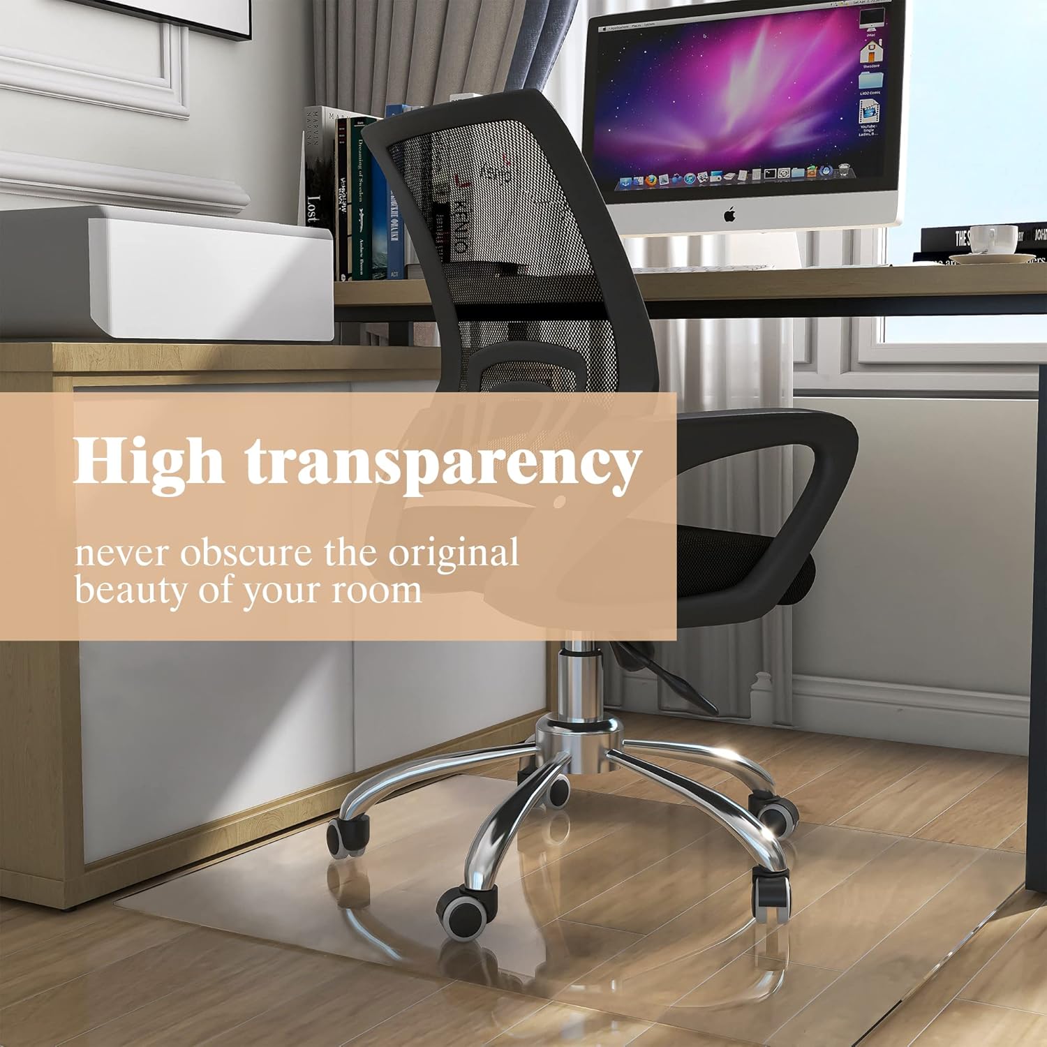 Natsukage Glass Chair Mat 36" x 36" 1/4" Thick Tempered Glass Office Chair Mats Desk Chair Mat for Carpet or Hardwood Floor Computer Chair Mat Floor Protector(Transparent) : Office Products