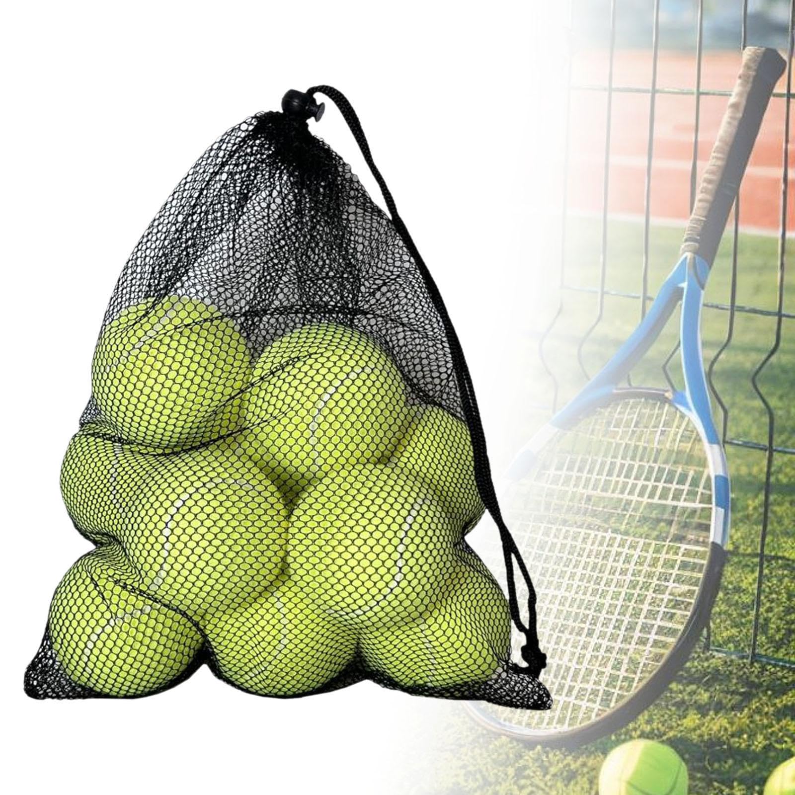 12 Piezas Pelotas de Tenis Entrenamiento Ejercicio Práctica Material Caucho Fieltro Elástico Uso para Principiantes Adultos Niños Exterior, Amarillo