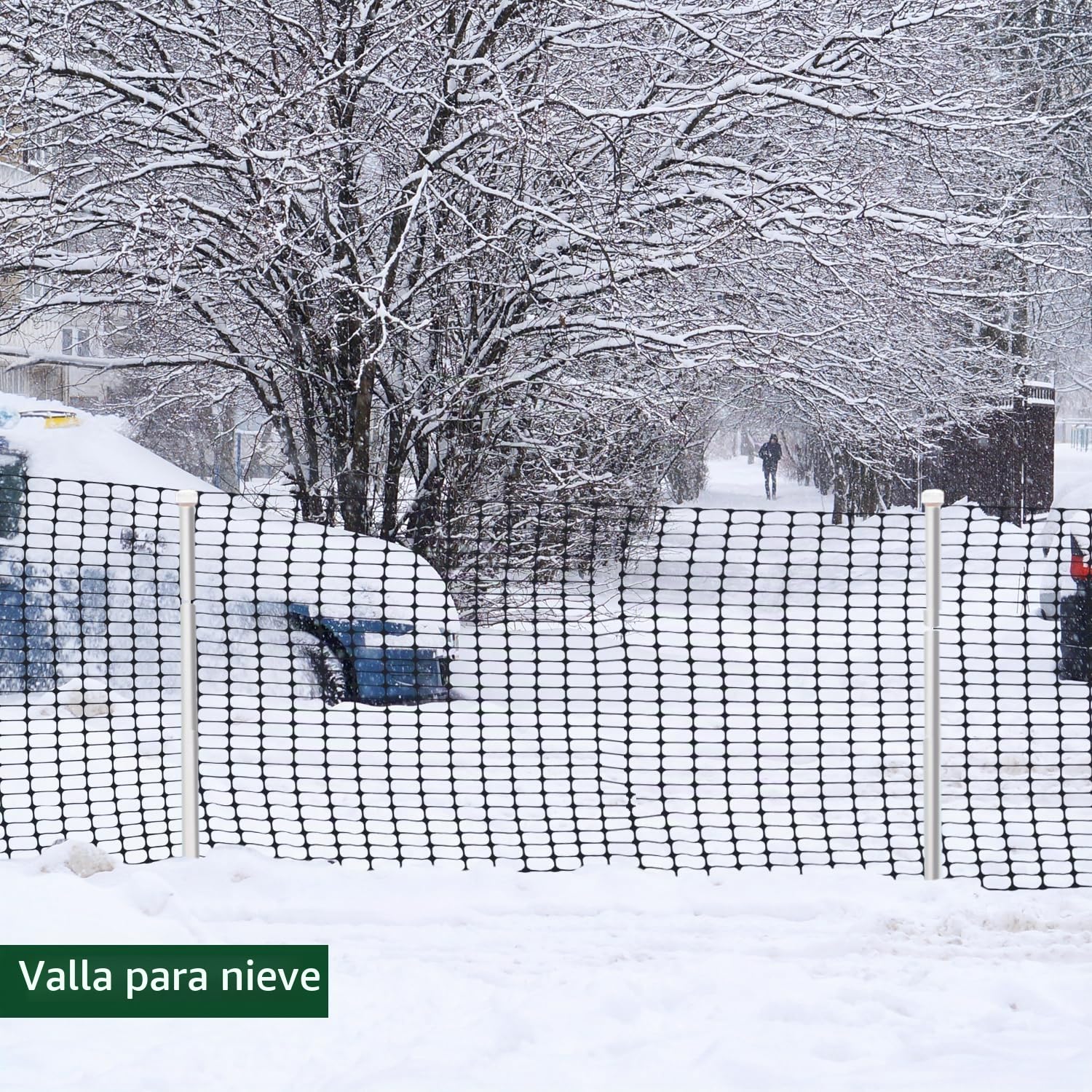 Juego de Barrera de Animales para Jardín, 1 m x 30 m, Rollo de Red de Seguridad Temporal Con 25 Estacas de 1,15 m, Reutilizable para Piscina, Nieve y Aves de Corral