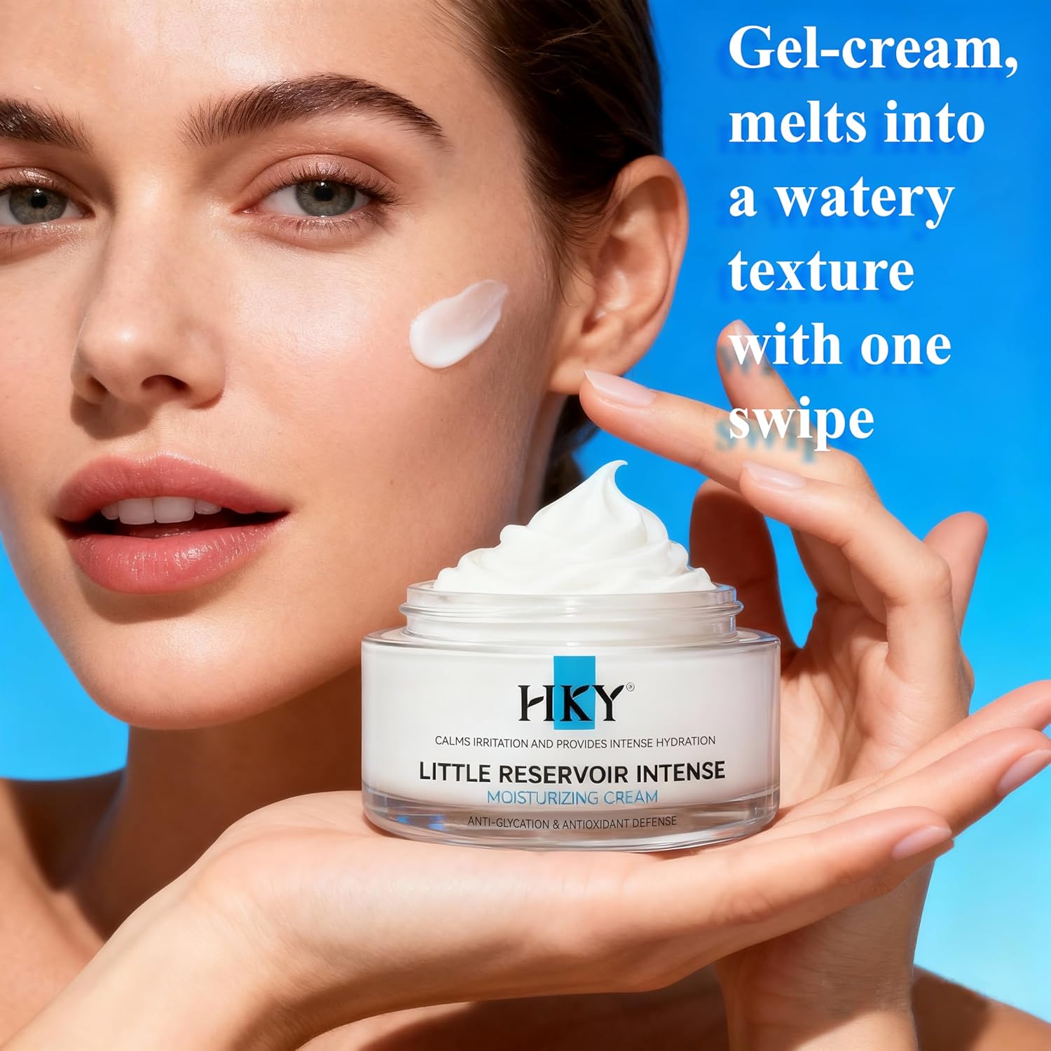 HKY Little Reservoir Intense Moisturizing Cream - Anti-Glycation Face Moisturizer with Tremella & Panthenol - Botanical Barrier Repair for Dry, Sensitive Skin - Lightweight Hydration - Image 4