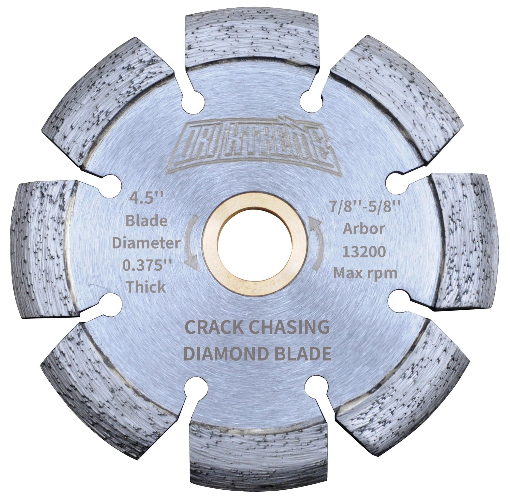 Cuchillas de corte de diamante de 4.5 pulgadas, ancho de segmento de 1 cm | Para enrutar y reparar grietas en hormigón y asfalto, eje de 0.86 a 0.63 pulgadas