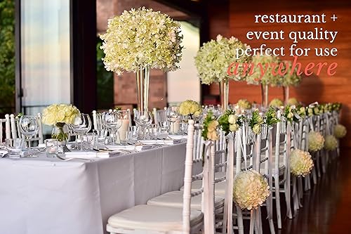 Mantel de poliéster de popelín blanco puro de 90 x 132 pulgadas (paquete de 2)  Tela premium de fácil cuidado y resistente a las arrugas + a las