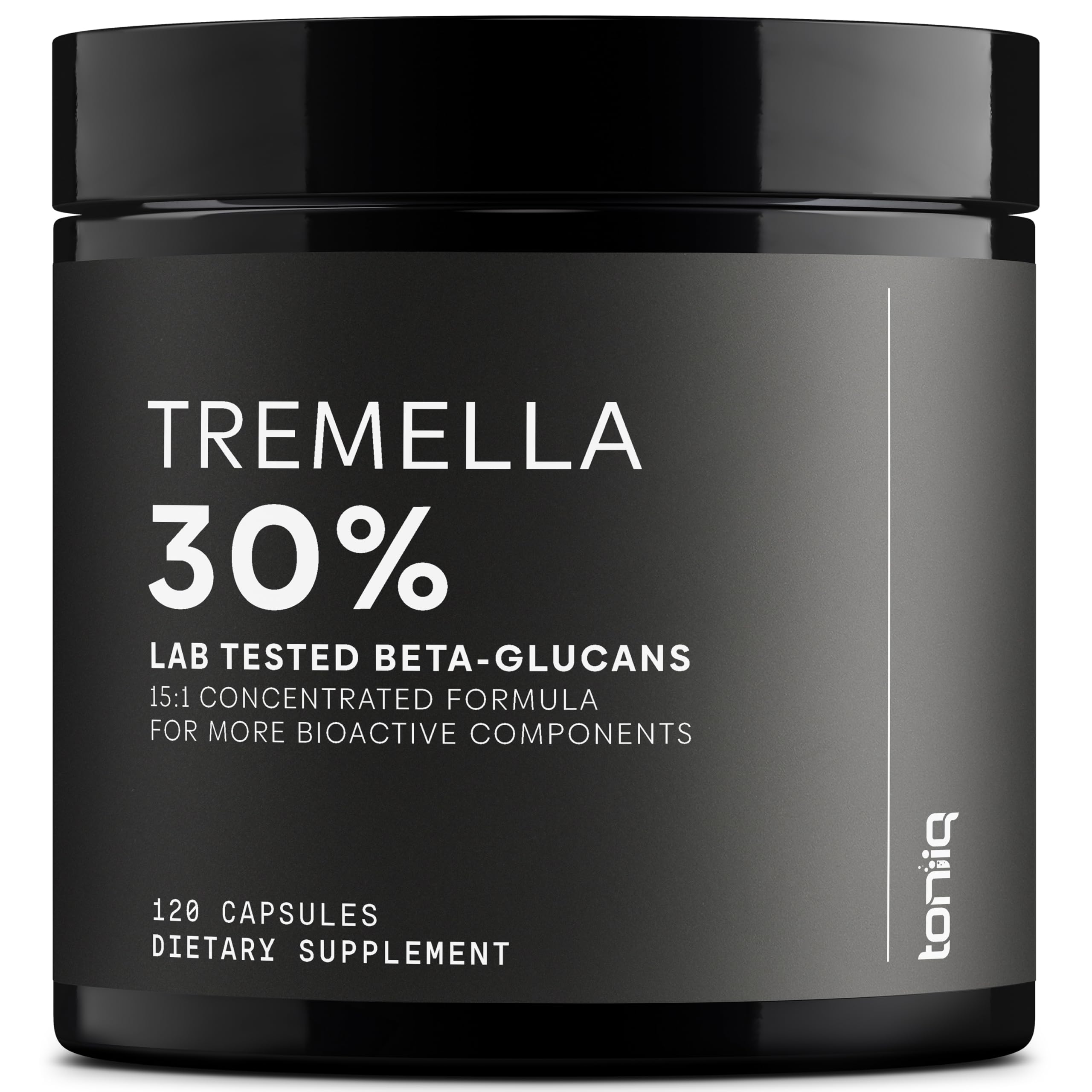 Tremella Mushroom Ultra High Potency 15:1 Extract with 30% Beta Glucans - Pure & Concentrated Formula - Third-Party Lab Tested for Purity & Quality - 120 Capsules