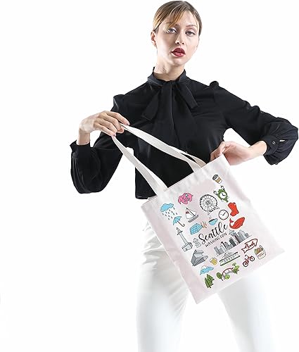 Miniatura 5 de Regalo de Seattle Washington City para mudarse a Seattles, regalos de viaje de Seattle Washington, Bolso Seattle, Grande