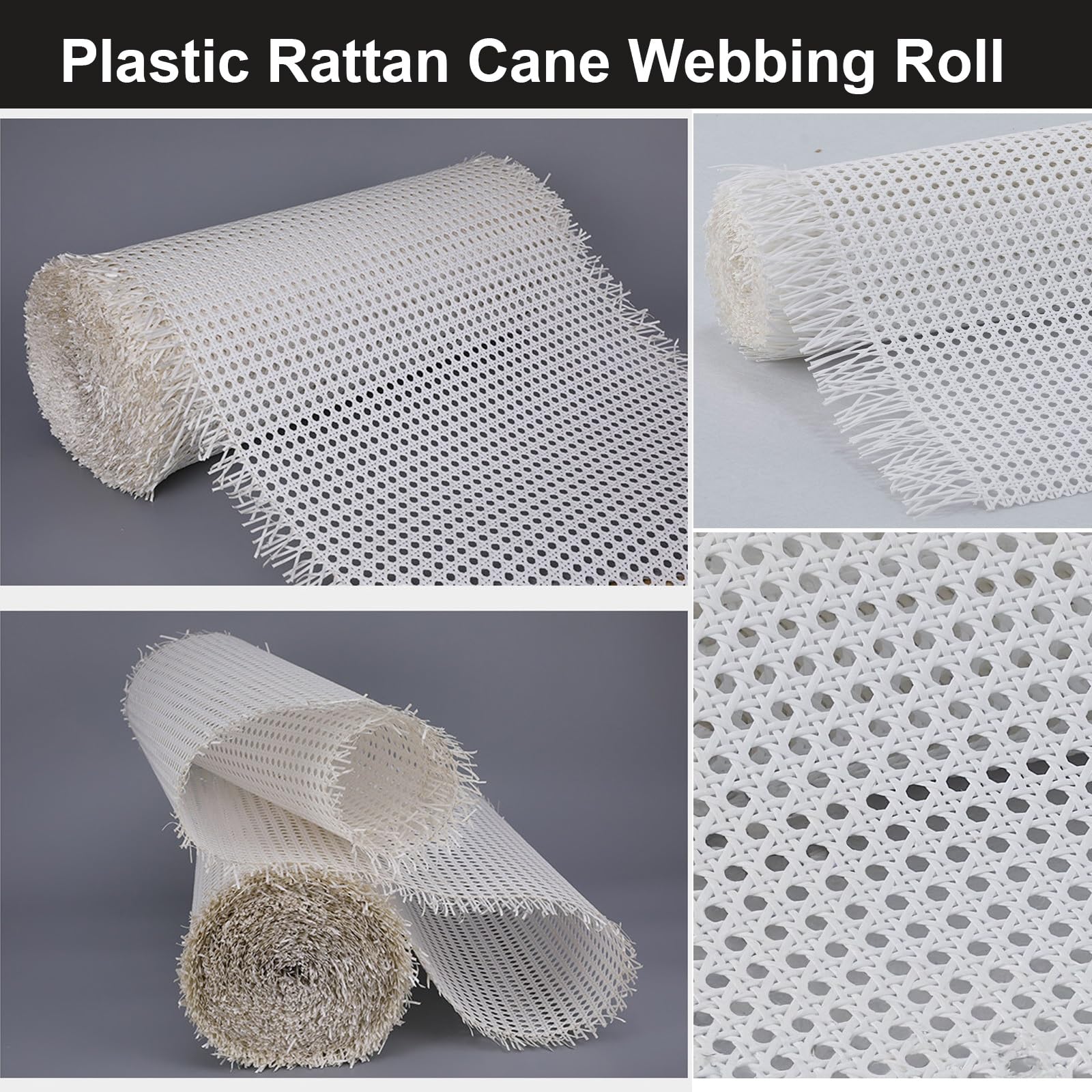 Bianco Rotolo di Fettuccia di Canna al Metro,Vienna Treccia in Plastica Rattan Impermeabile,Sintetico Aperto Tessuto Intrecciato Nastro Paglia Foglio di Vimini per Mobili Sedie(70cmx1.5m)
