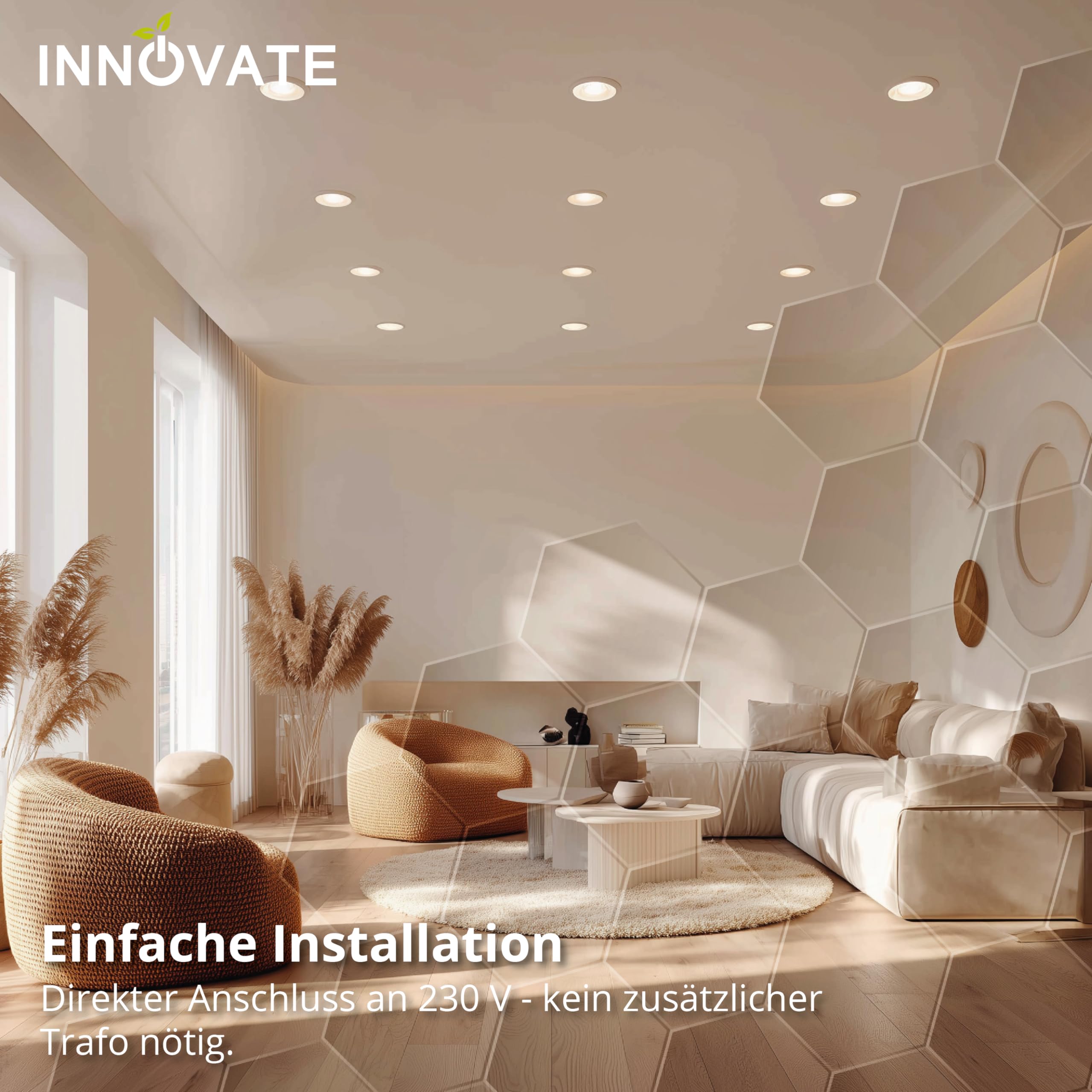 INNOVATE ES111 GU10 LED Leuchtmittel 8 Stk. [12W 3000K Warmweiß Dimmbar 60° Spot] QRB11 QRB111 LED Lampe Ersatz 100W Strahler Deckenlampe Innenbereich