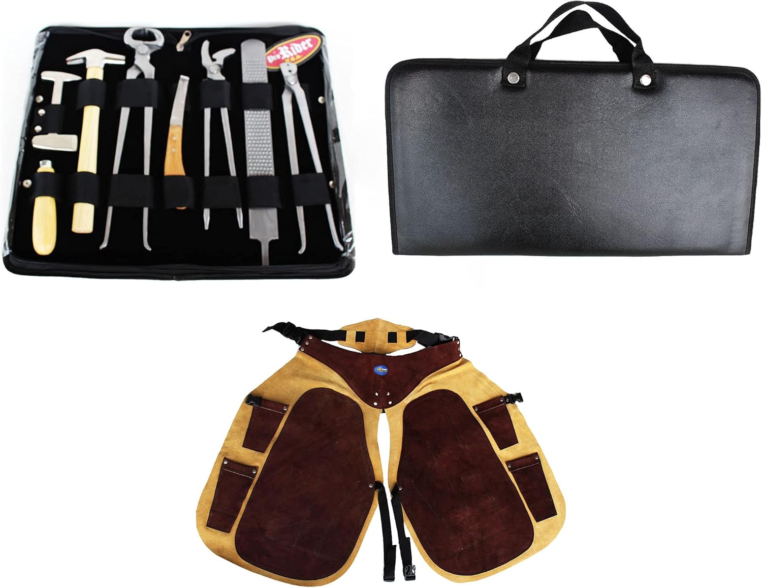 Professional Equine 8 Piece Horse Shoe Farrier Hoof Grooming Tool Kit w/Carry Bag Black 98479 : Pet Supplies