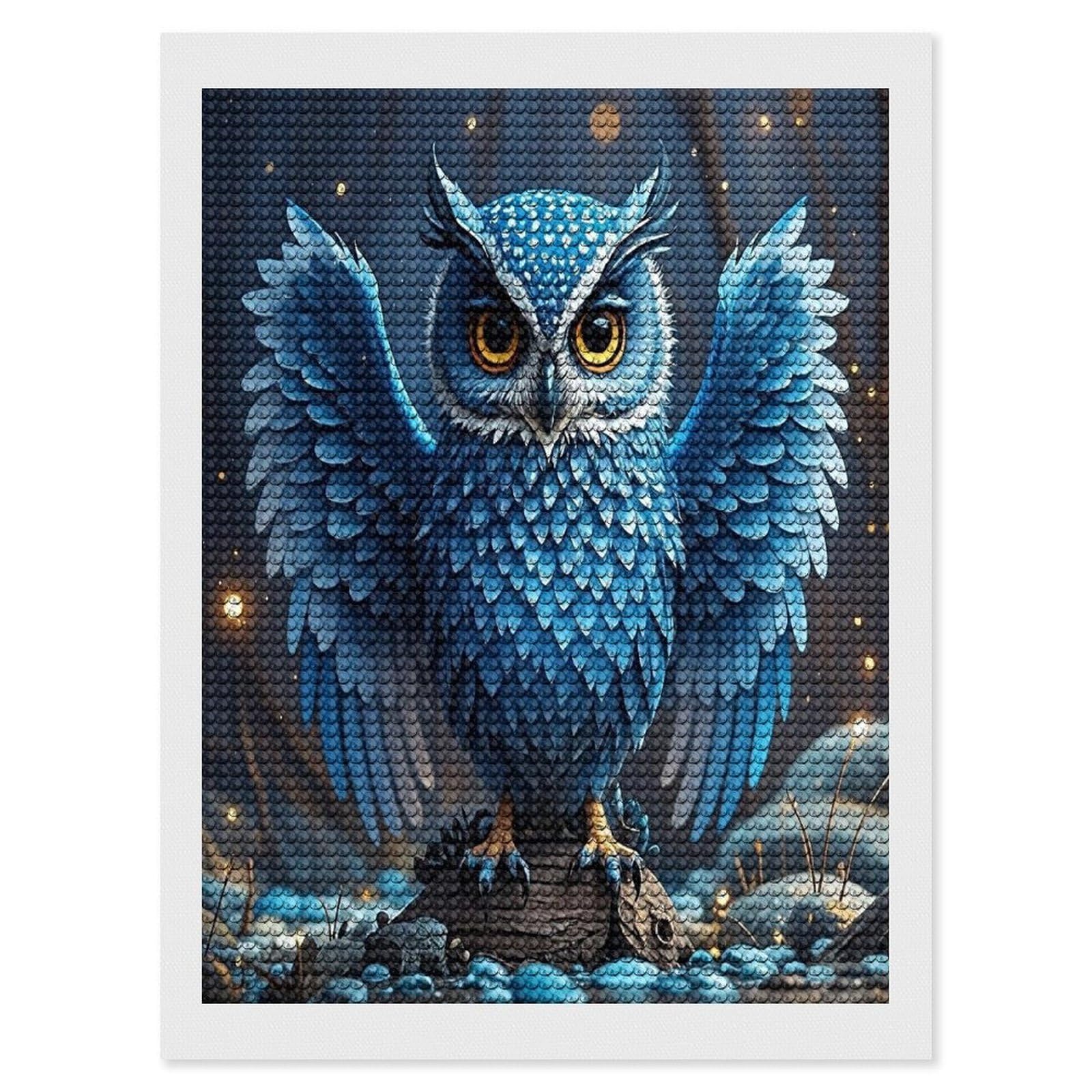 FekiLoot Blue Owl Diamond Painting Kits for Adults Round Paint with Diamonds Pictures Gem Art Painting Kits Personalized Diamond Art Full Drill for Beginners Home Wall Decor