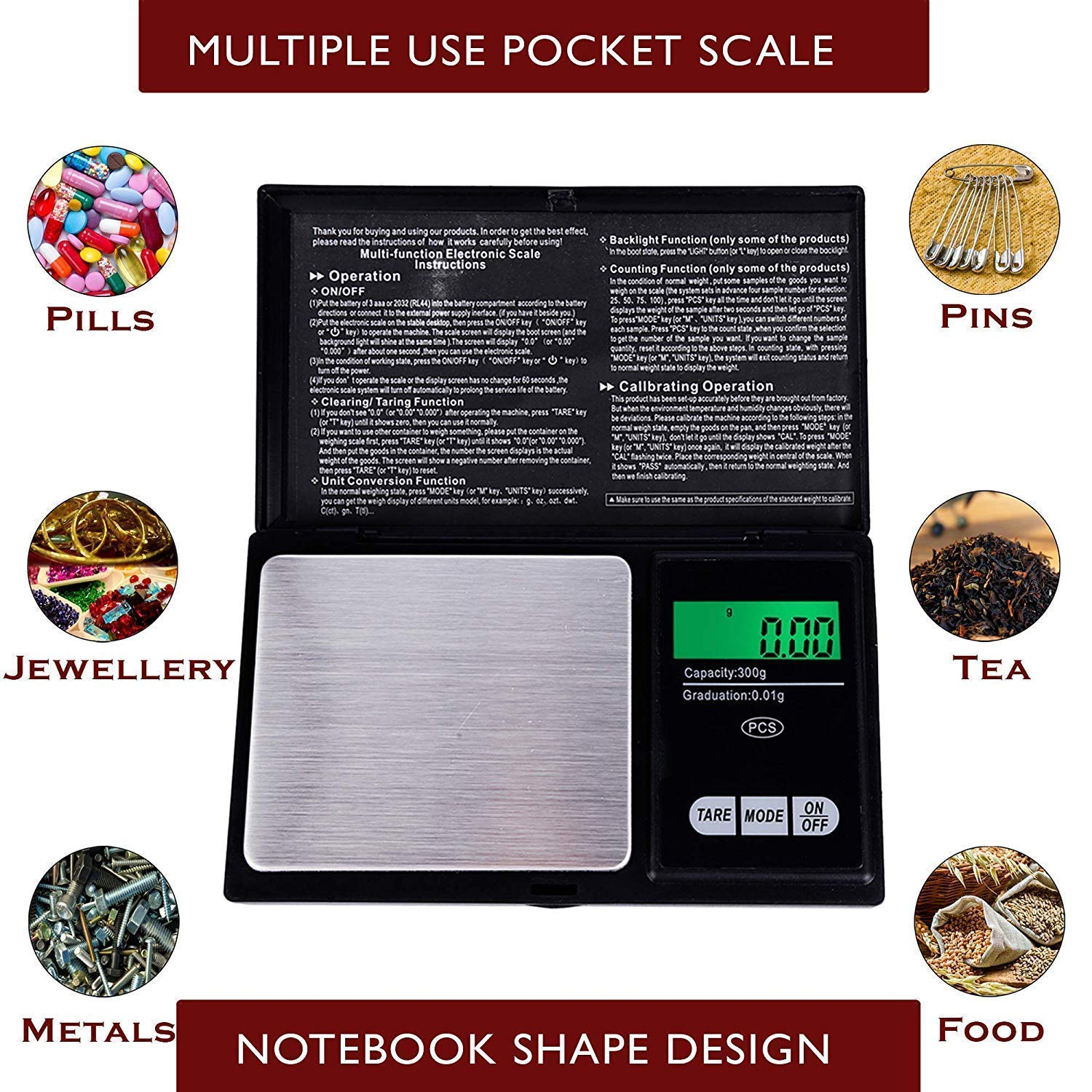 Mini Electronic Digital Pocket Scale Jewellery Weighing Scale 0.1G To 500G — Amazon image 3