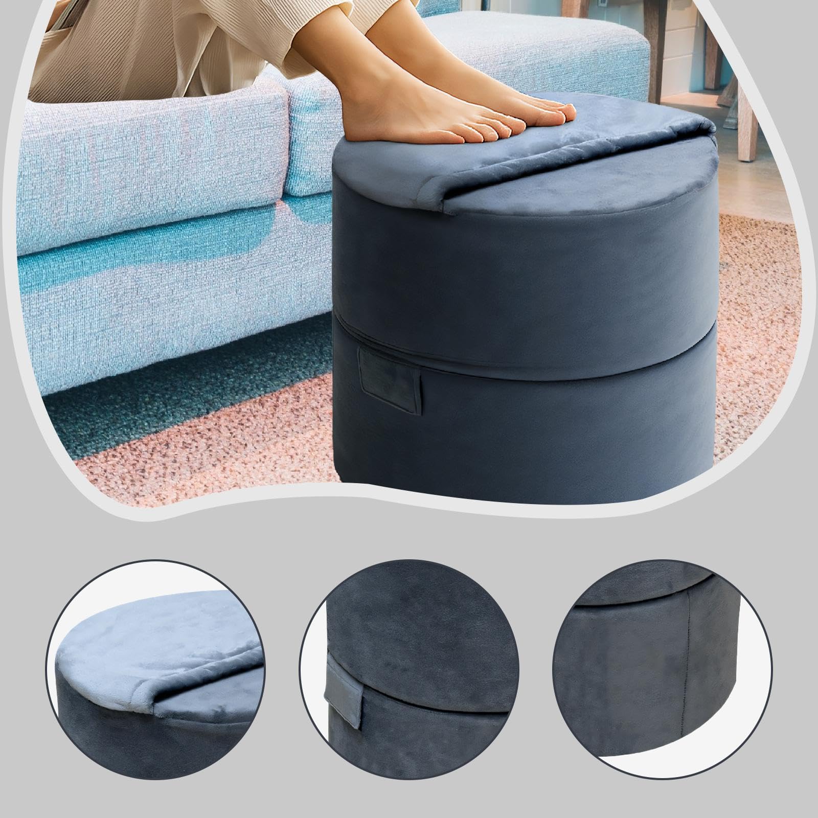 rockible Almohada elevadora de piernas, cojín de Soporte para piernas, reposapiés práctico para Oficina