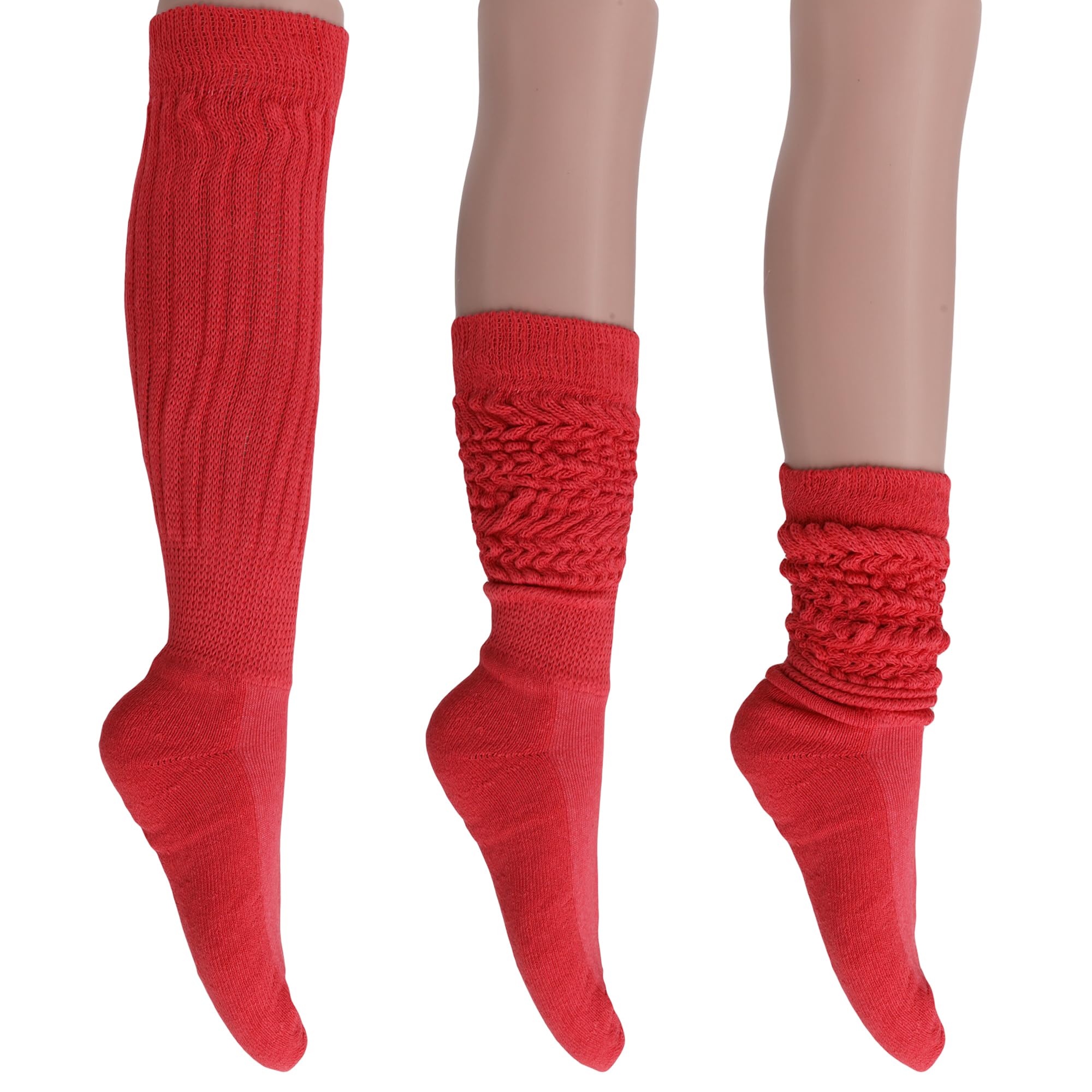 AWS/American Made Slouch Socks Cotton Scrunch Knee High Extra Long and Heavy Socks