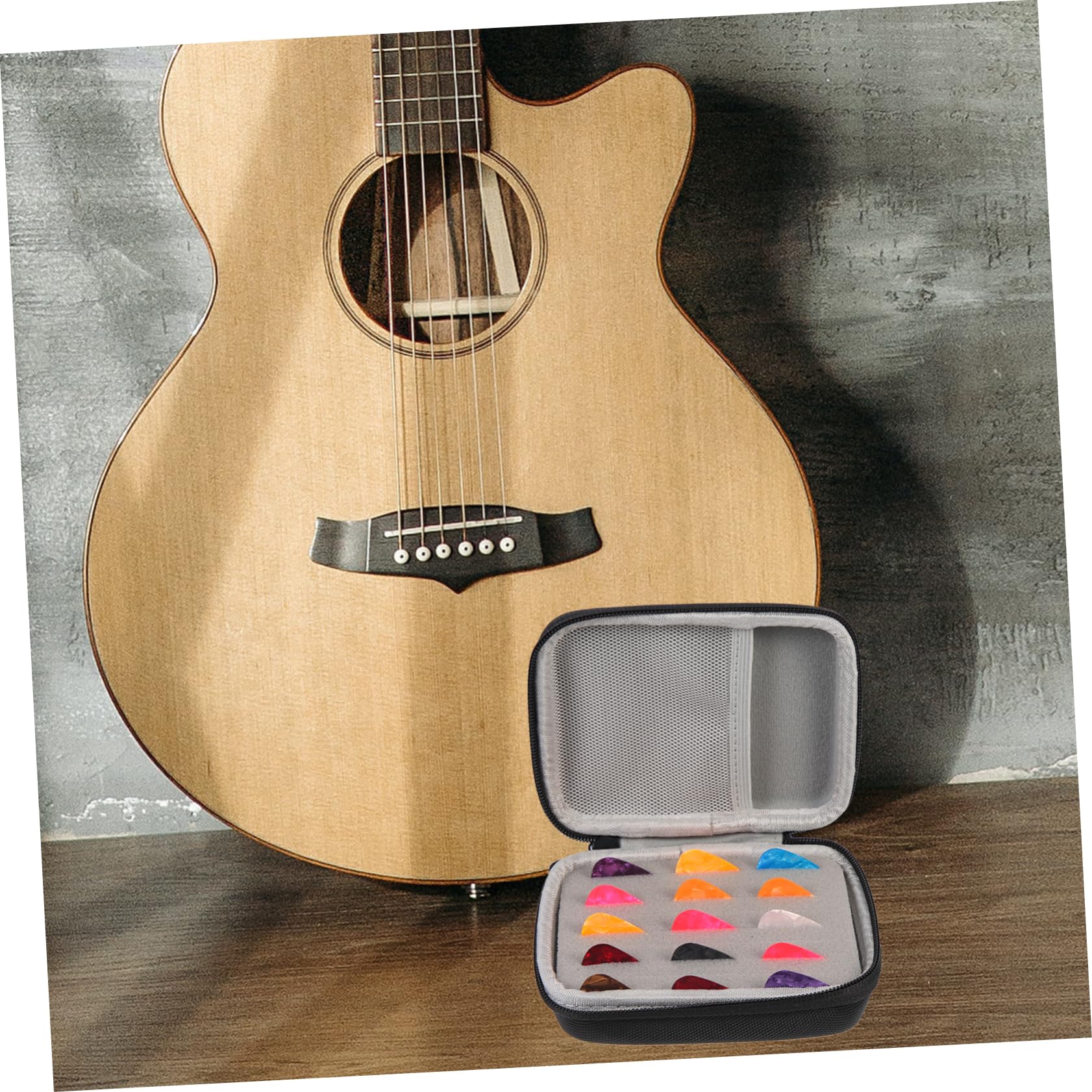 VICASKY 3 Juegos Recoger Bolsa de Almacenamiento púa portátil para Guitarra púas de Pulgar para Guitarra bajo puas Guitarra acústica púas Guitarra eléctrica Titular de Almacenamiento Eva