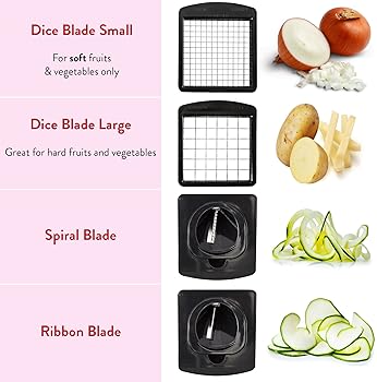 Fullstar Vegetable Chopper - Spiralizer Vegetable Slicer - Onion Chopper with Container - Pro Food Chopper - Black Sl...