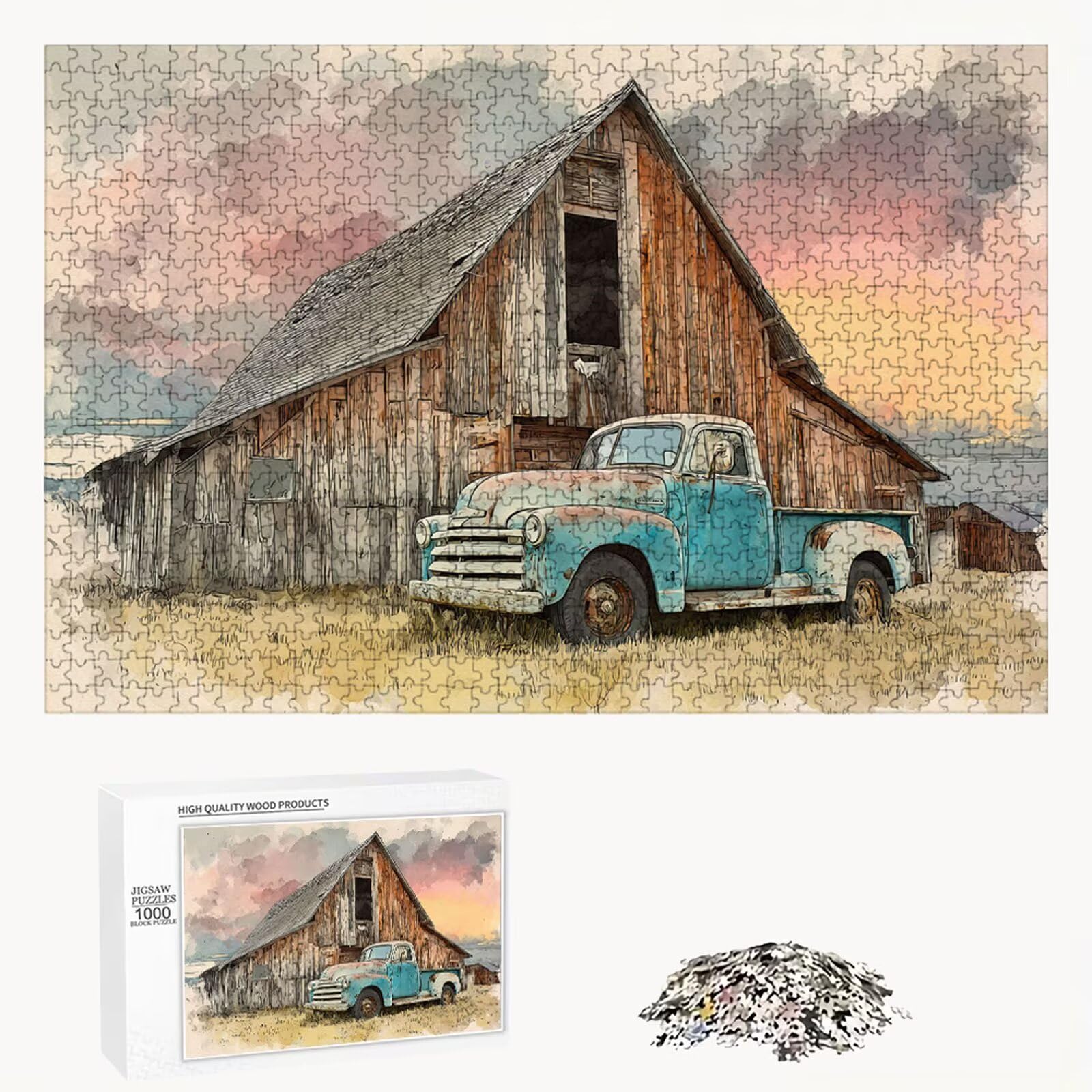 5000 Pezzi Puzzle Adulti - Auto & Azienda agricola - Fabbricazione in Legno Robusto (Forma Classica) - Decorazione Murale con Poster - Prodotto Riservato ad Adulti e 14 Anni in Su (181x105cm) P3#364