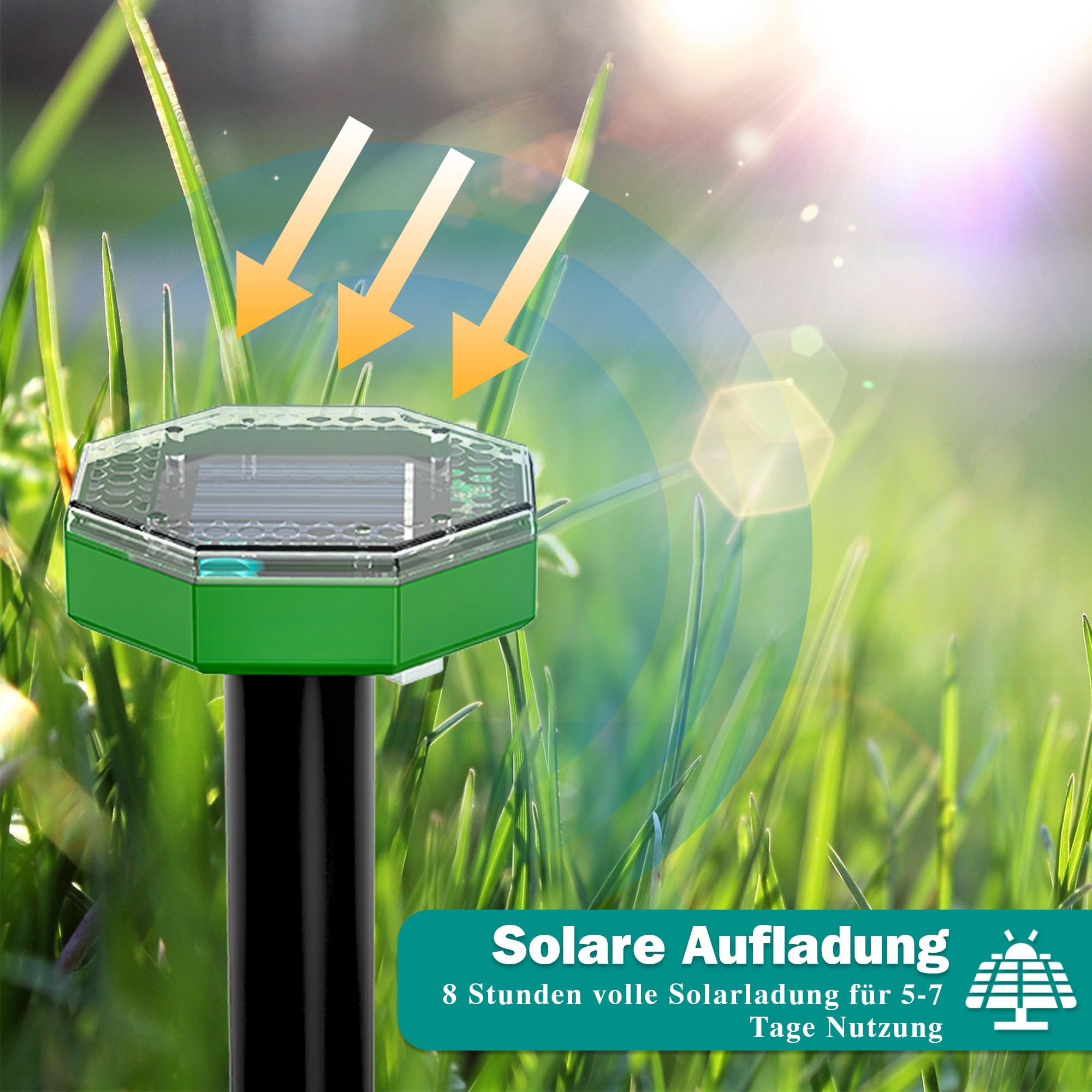 Ultraschall Maulwurf Vertreiber 8 Stück,Solar Maulwurfschreck, Vertreibt Maulwürfe und Schlangen