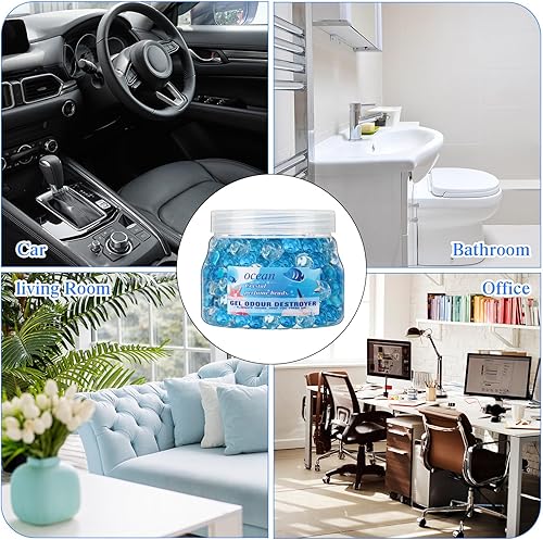 Miniatura 7 de Timgle Paquete de 12 cuentas de gel eliminador de olores a granel de 10 onzas para el hogar, baños, automóviles, barcos y áreas de mascotas (aroma a
