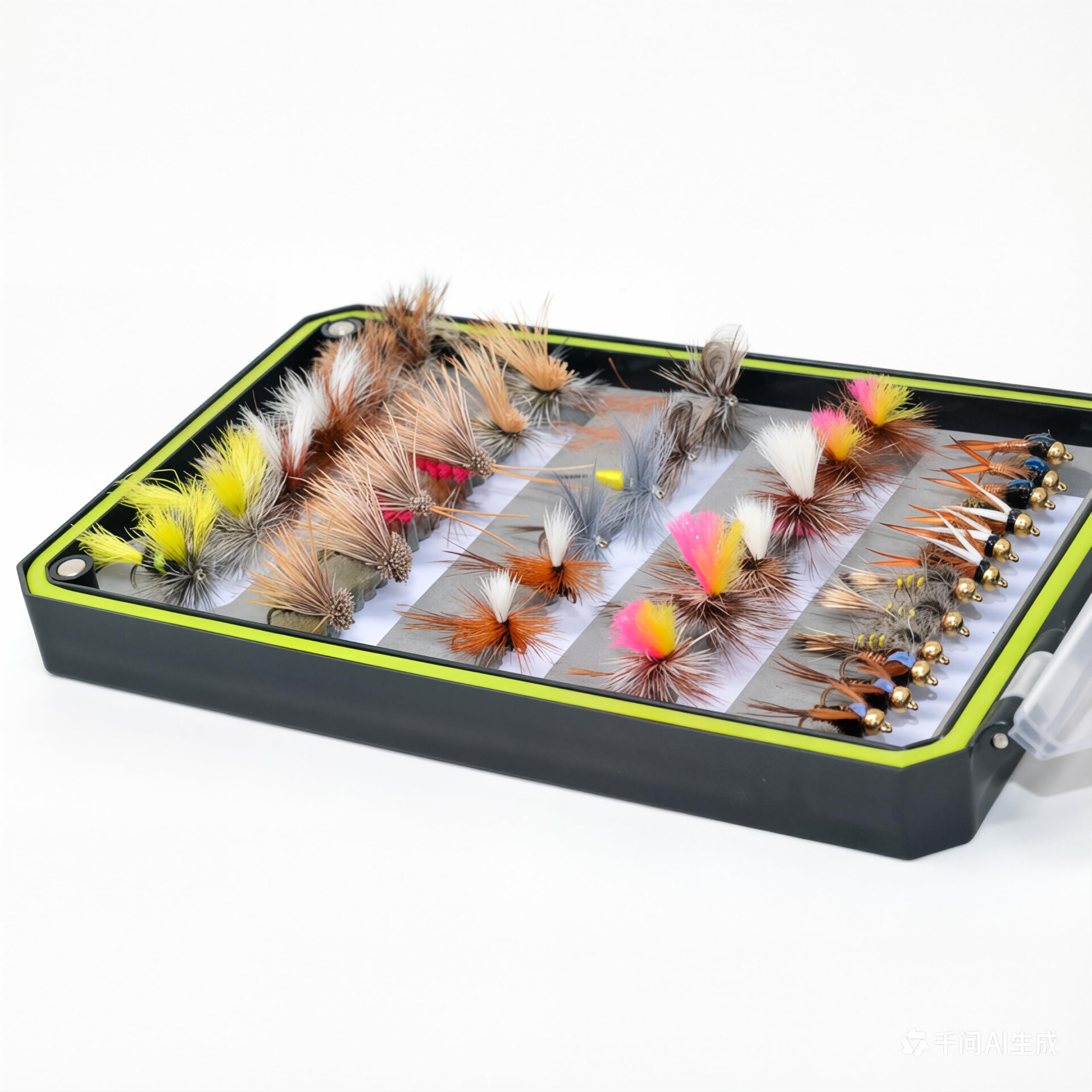 Outdoor Planet 36PCS Fly Fishing Flies Assortment Kit – Hand Tied Dry Wet Nymphs, Adams, Elk Hair Caddis, Royal Wulff, Hare's Ear, Copper John with Fly Box – Trout Bass Salmon
