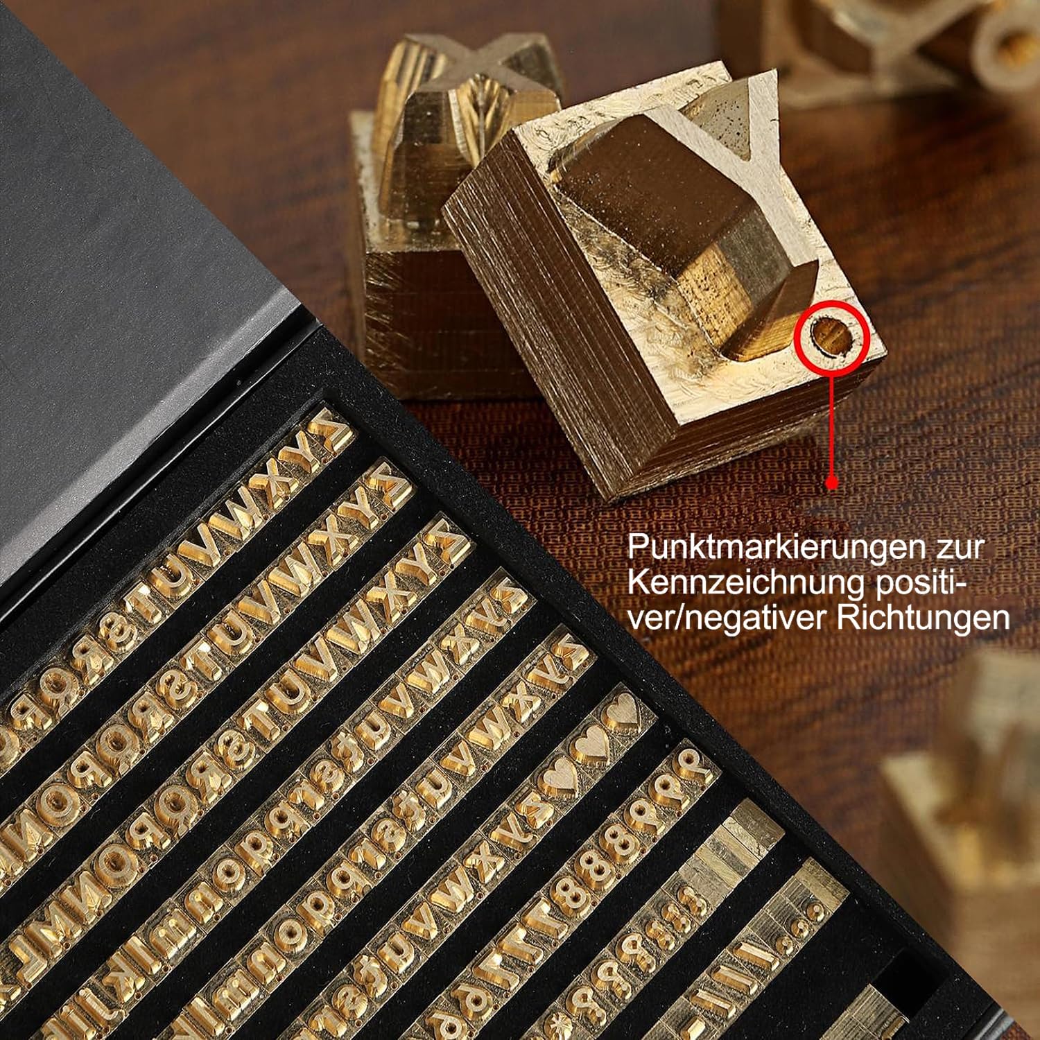 WUTA Messing Leder Stempel Set, Prägestempel Set für Leder, Metall & Schmuck, Zubehör für Folienprägmaschinen(1 Linie,T-Schlitz + Handstanzstange,2 Stück)
