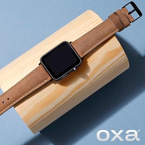 Miniatura 4 de Leather Handmade Classic Compatible with Apple Watch Band  Series 8 7 6 5 4 3 2 1 SE Ultra  Polished Stainless-Steel Buckle and Adapters  Men and