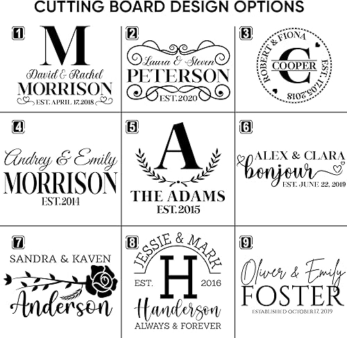 Miniatura 2 de Tabla de cortar personalizada Mr and Mrs Regalo de boda para pareja, tabla de cortar personalizada, regalos de inauguración de la casa