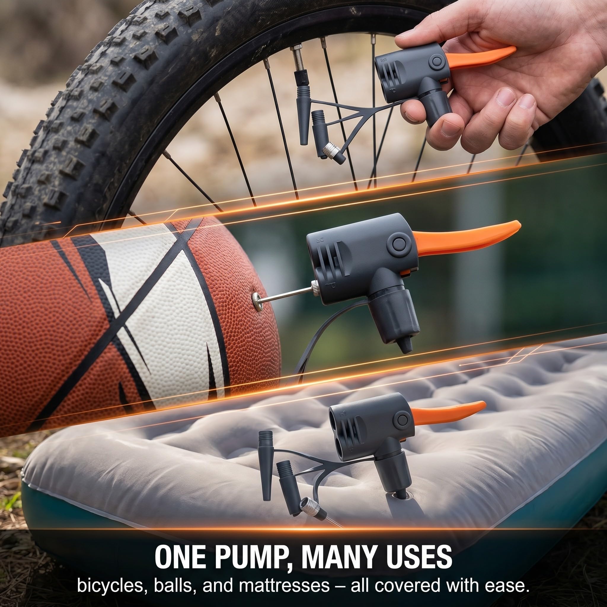Set di 4 Adattatori per Pompa Bicicletta Multifunzione, Testina Universale per Valvola Presta Schrader Dunlop